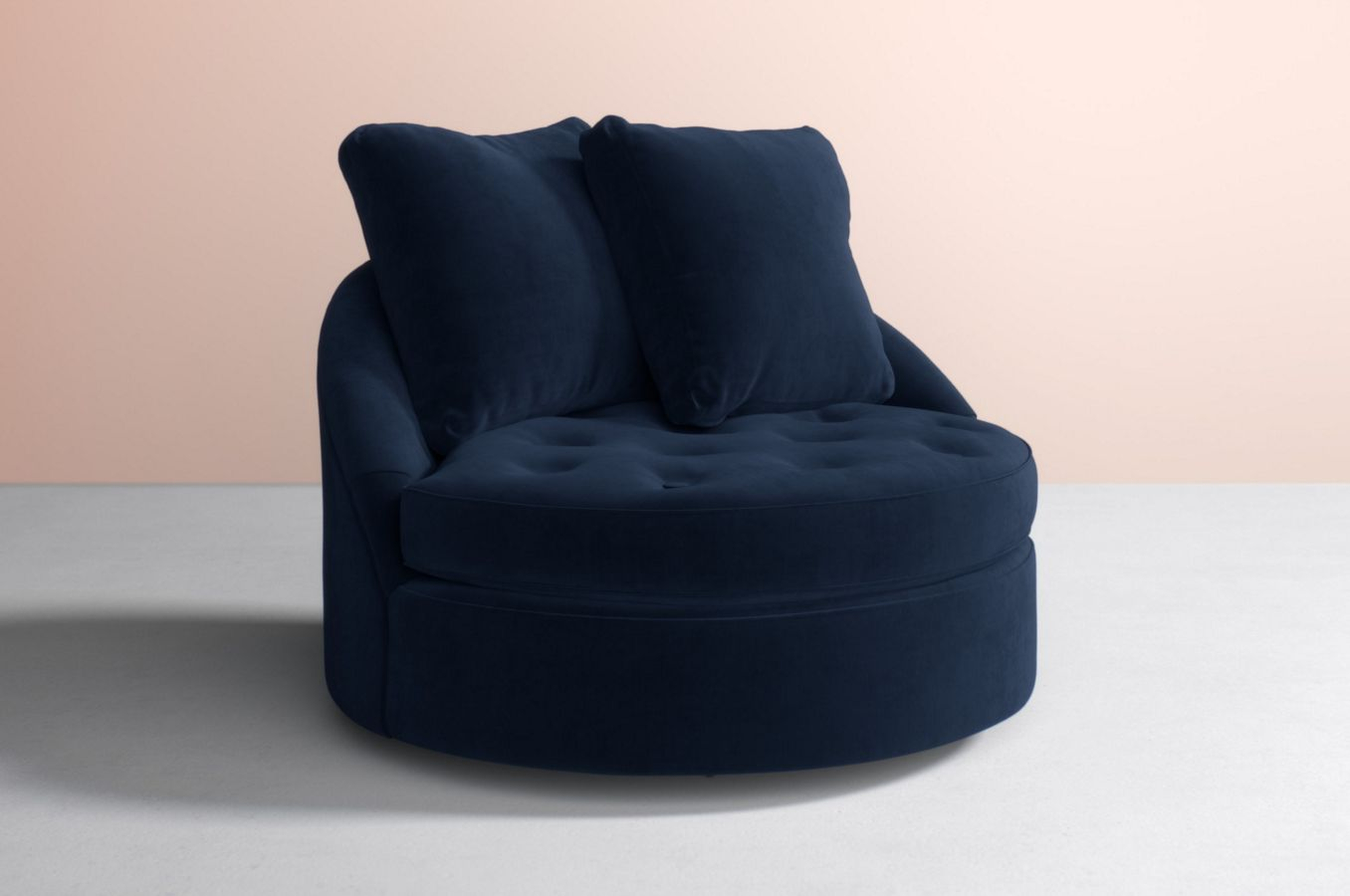 Barwick Swivel Chair Velvet in Light Blue - Anthropologie