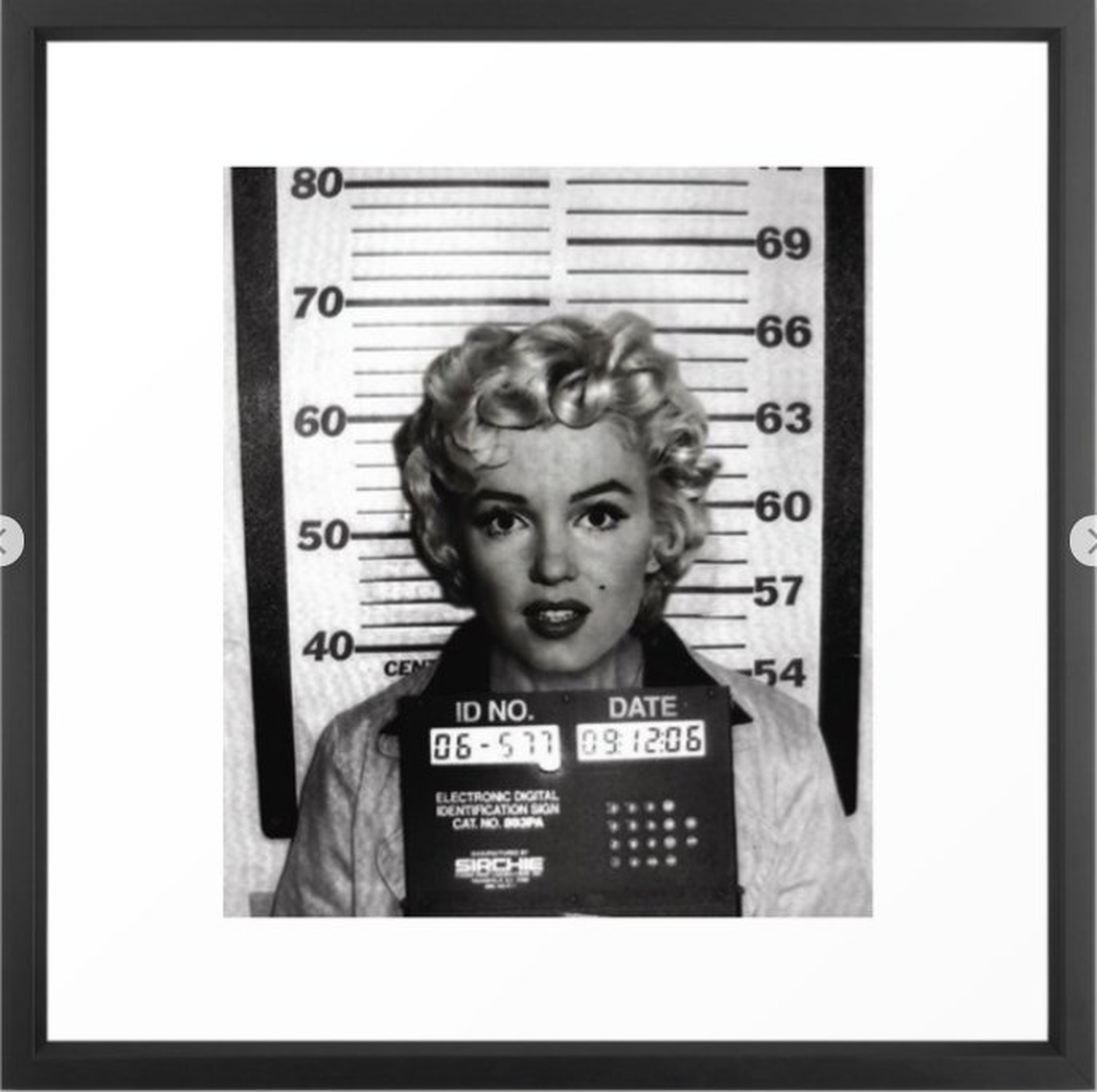 Monroe Mugshot Framed Art Print - Society6