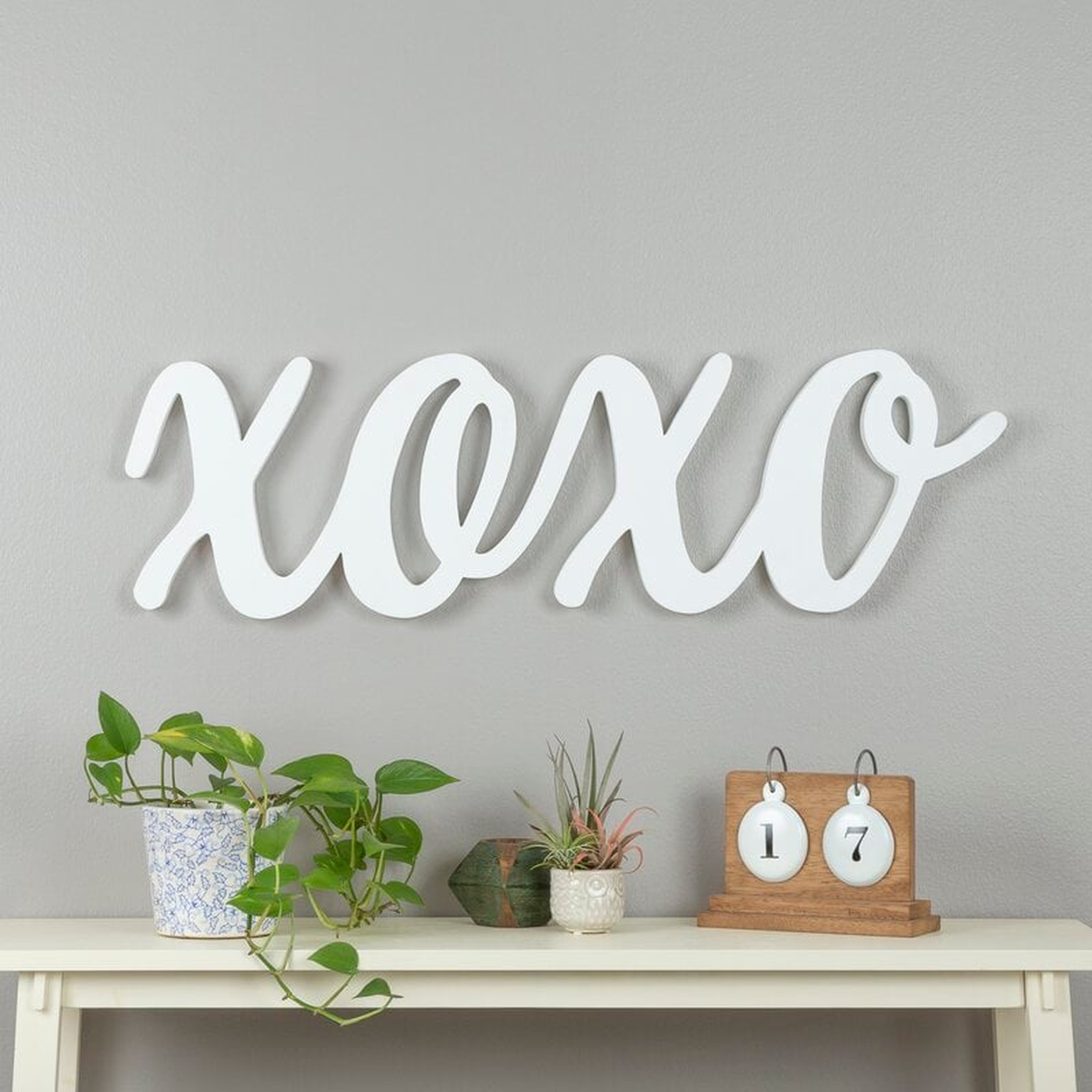 Acle Large Script XOXO Wood Cut Out Word Letter Blocks - Wayfair