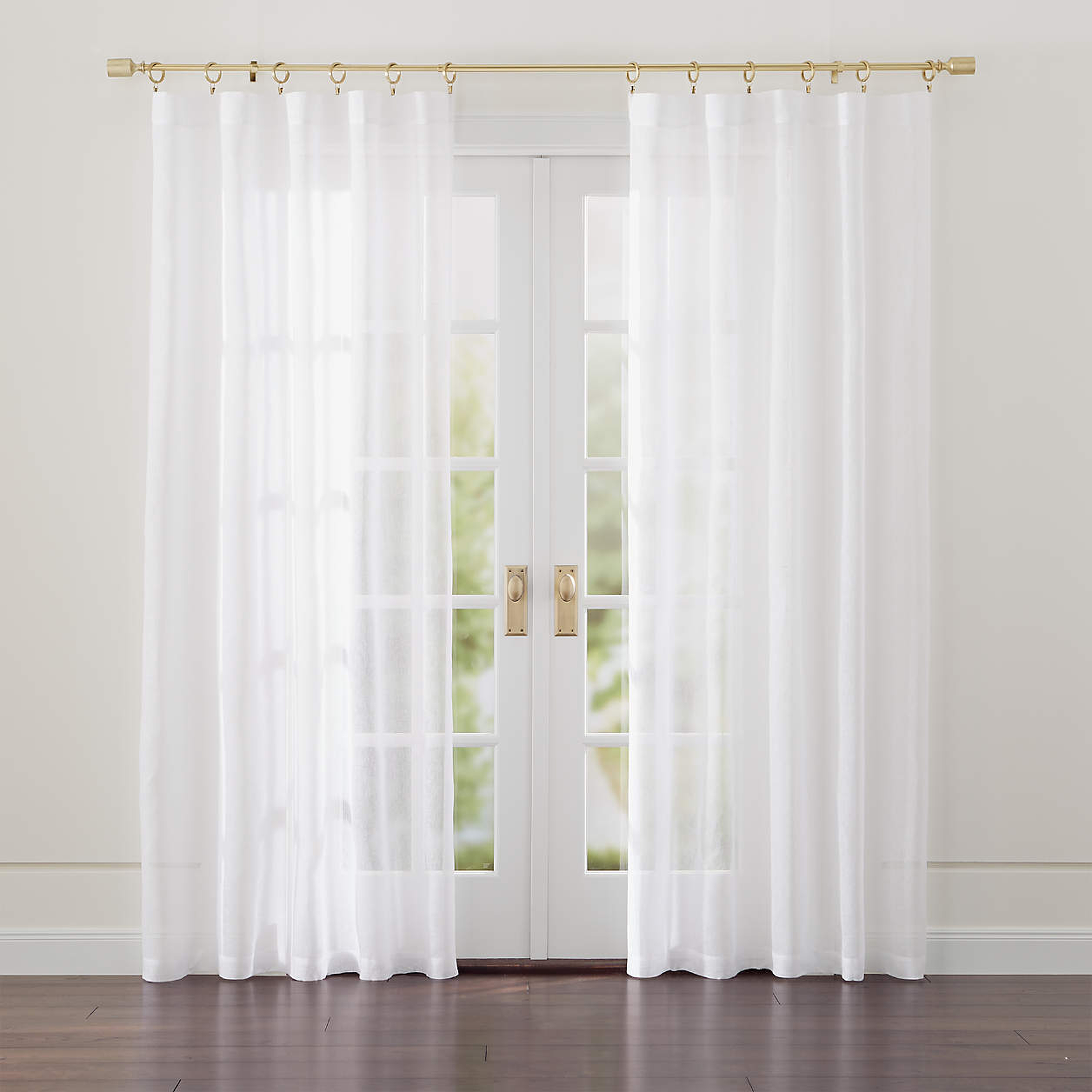 Linen Sheer Curtains, White, 52" x 96" - Crate and Barrel