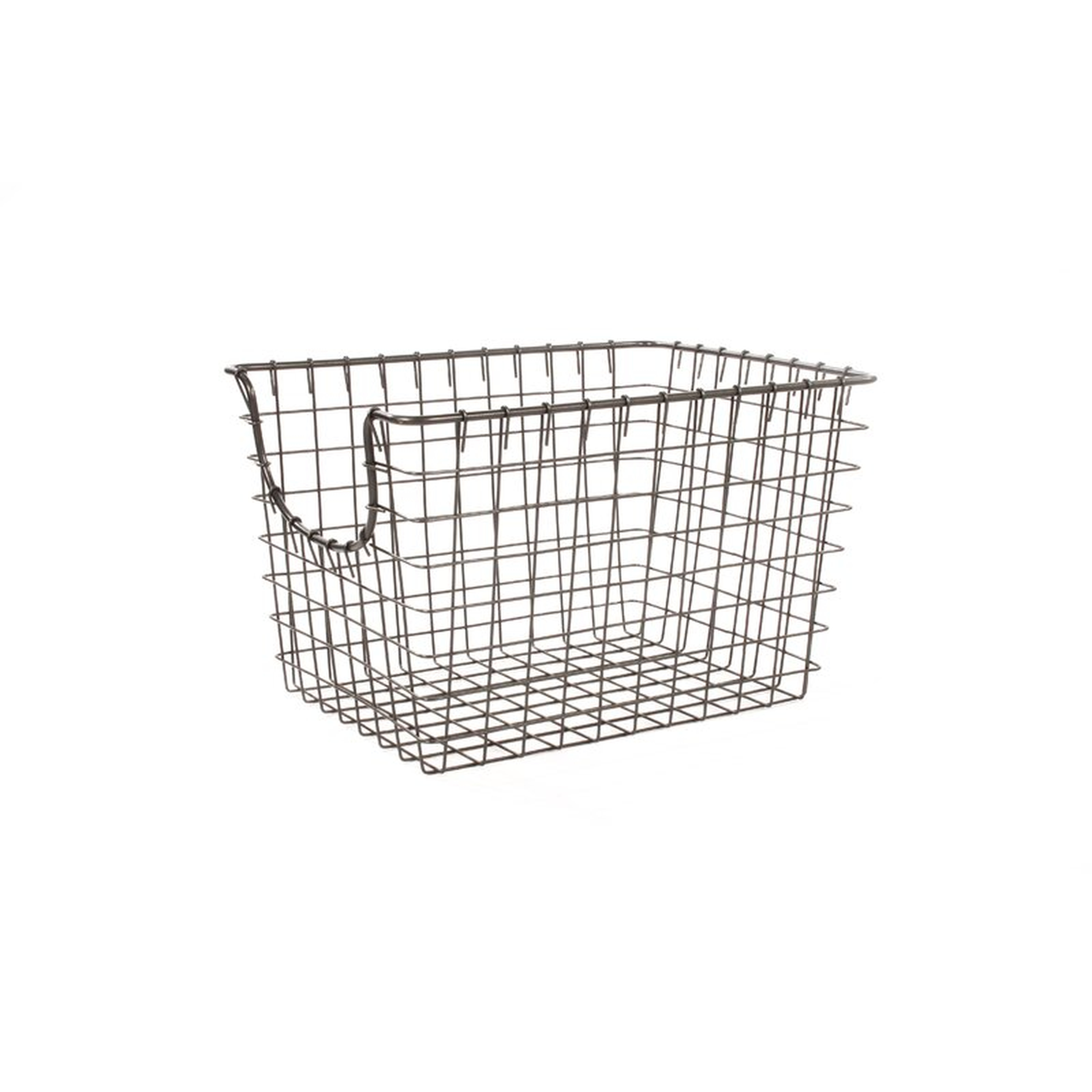Scoop Metal/Wire Basket - Industrial Gray- 8" H x 9.5" W x 12.75" D - AllModern