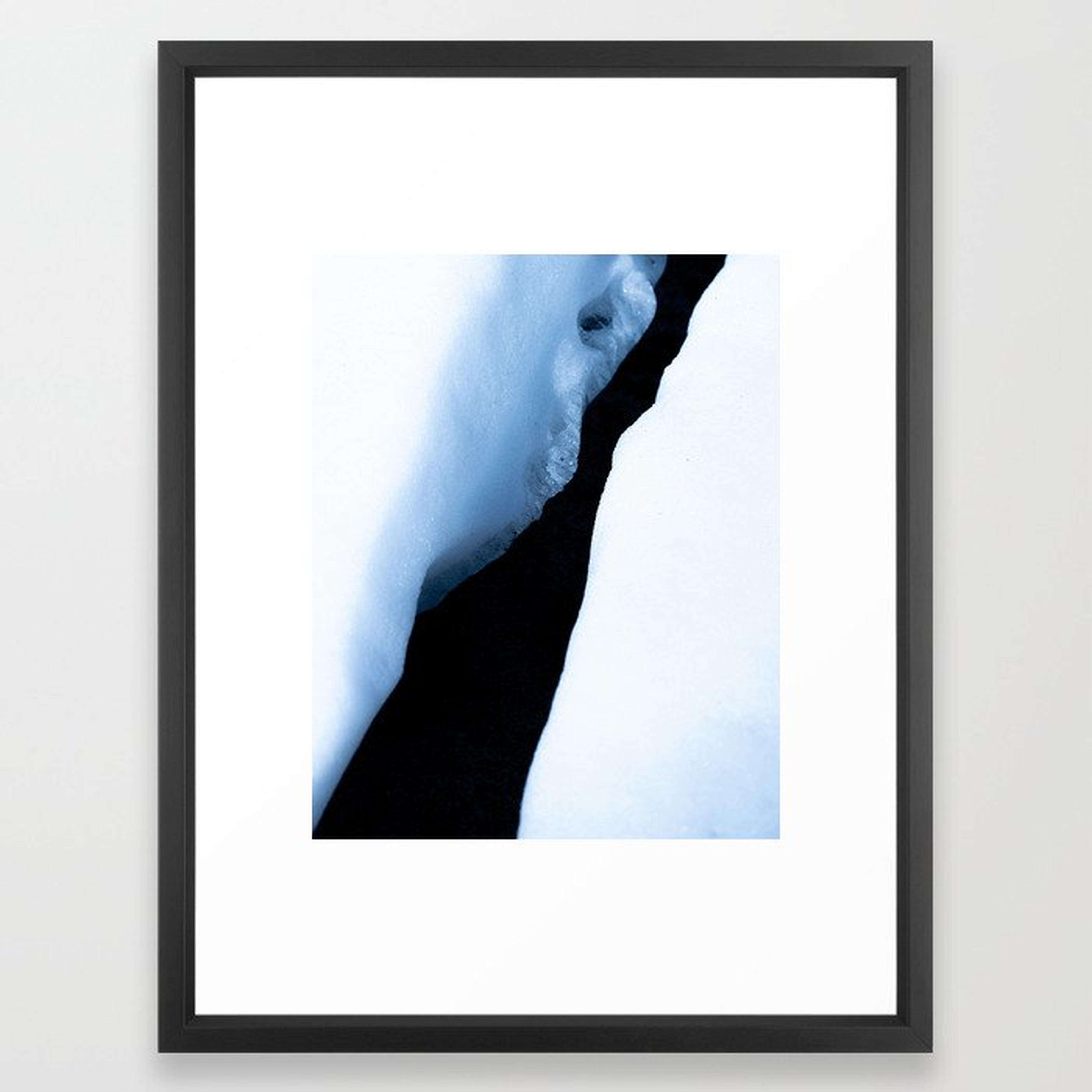Framed Artwork - Glacial Crack 1 of 3 - Photography Print - Vector Black - Medium (gallery) - 20" X 26" - Society6