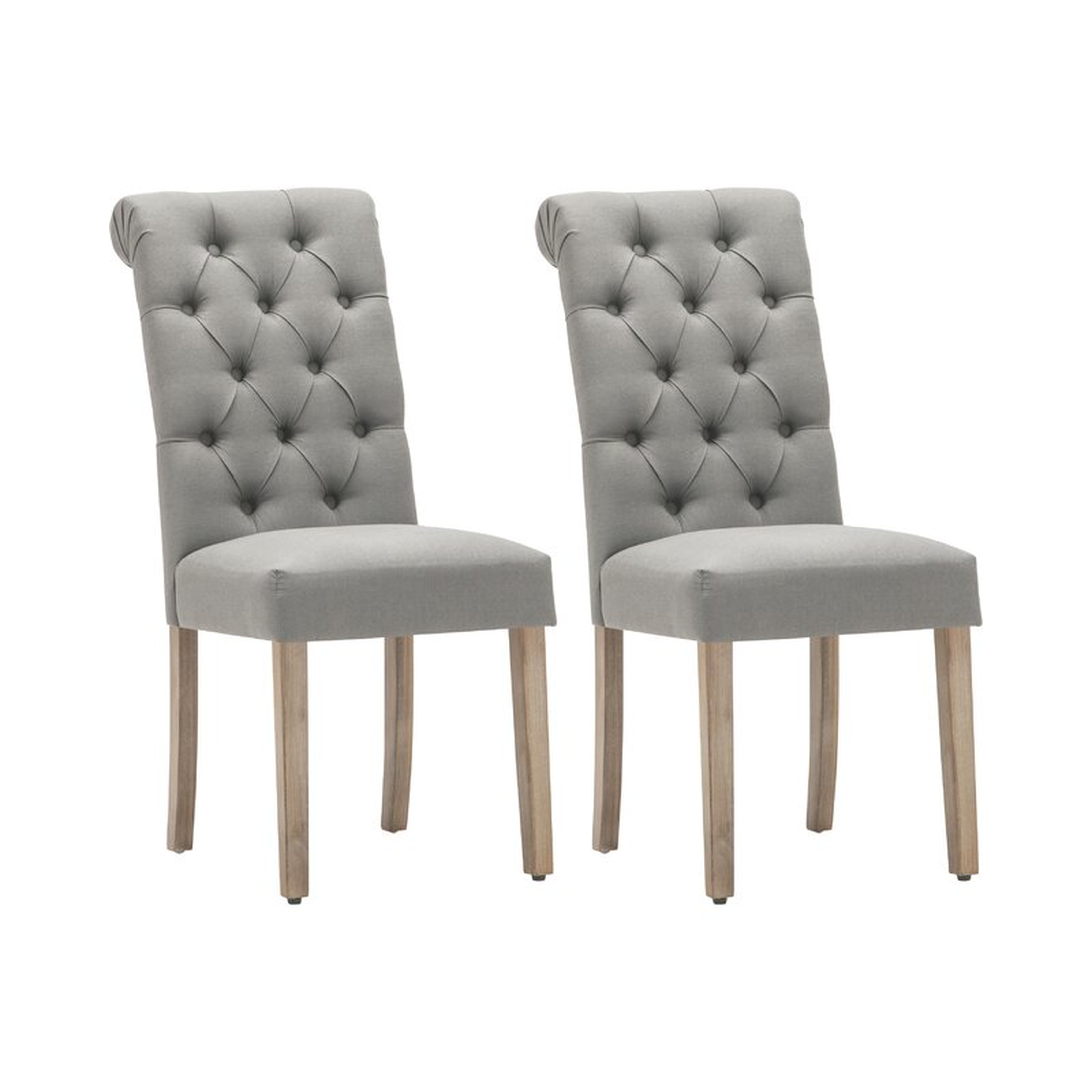 Bushy Roll Top, Set of 2, Upholstered Side Chair - Wayfair