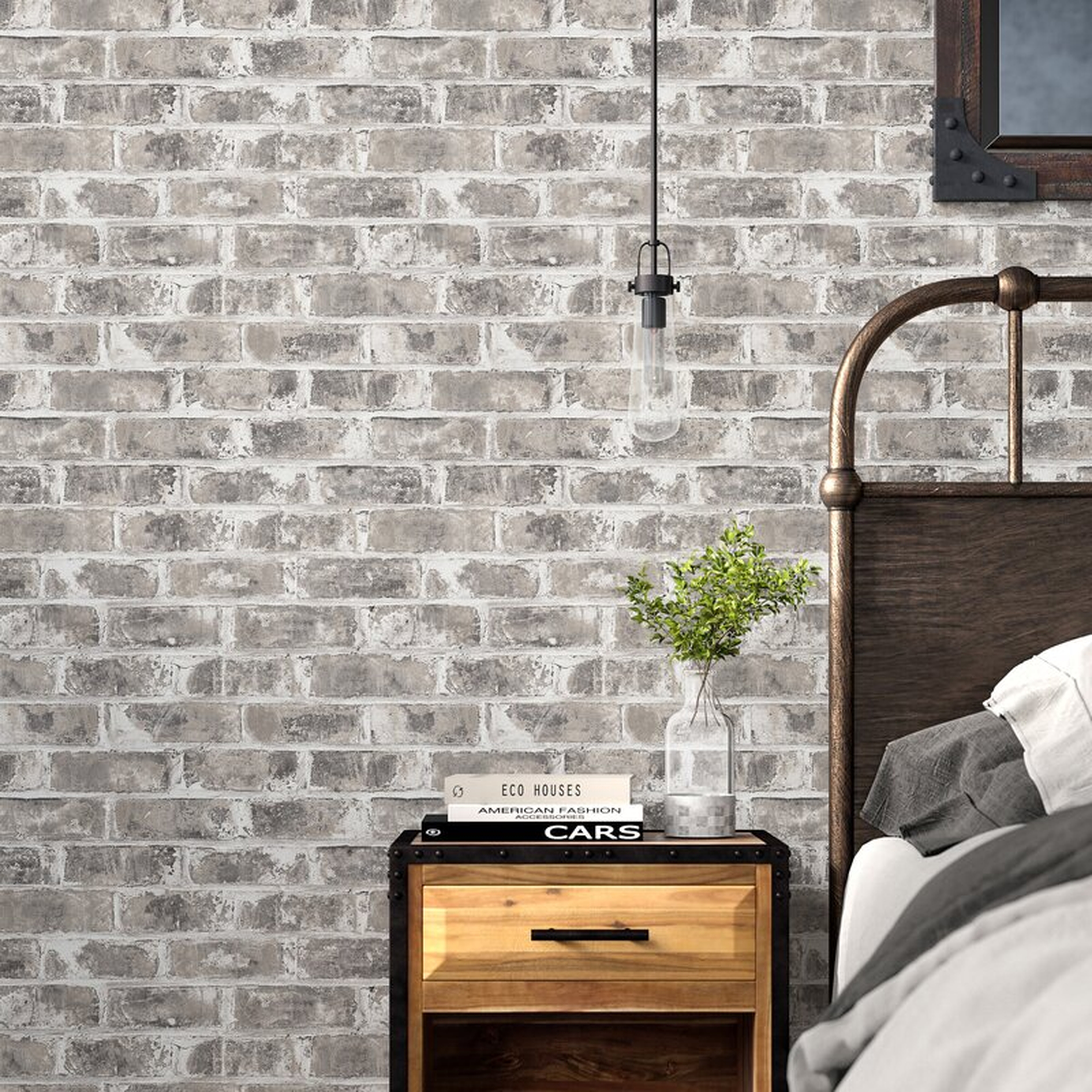 Mullaney Brick 33' L x 20.5" W Wallpaper Roll - Wayfair