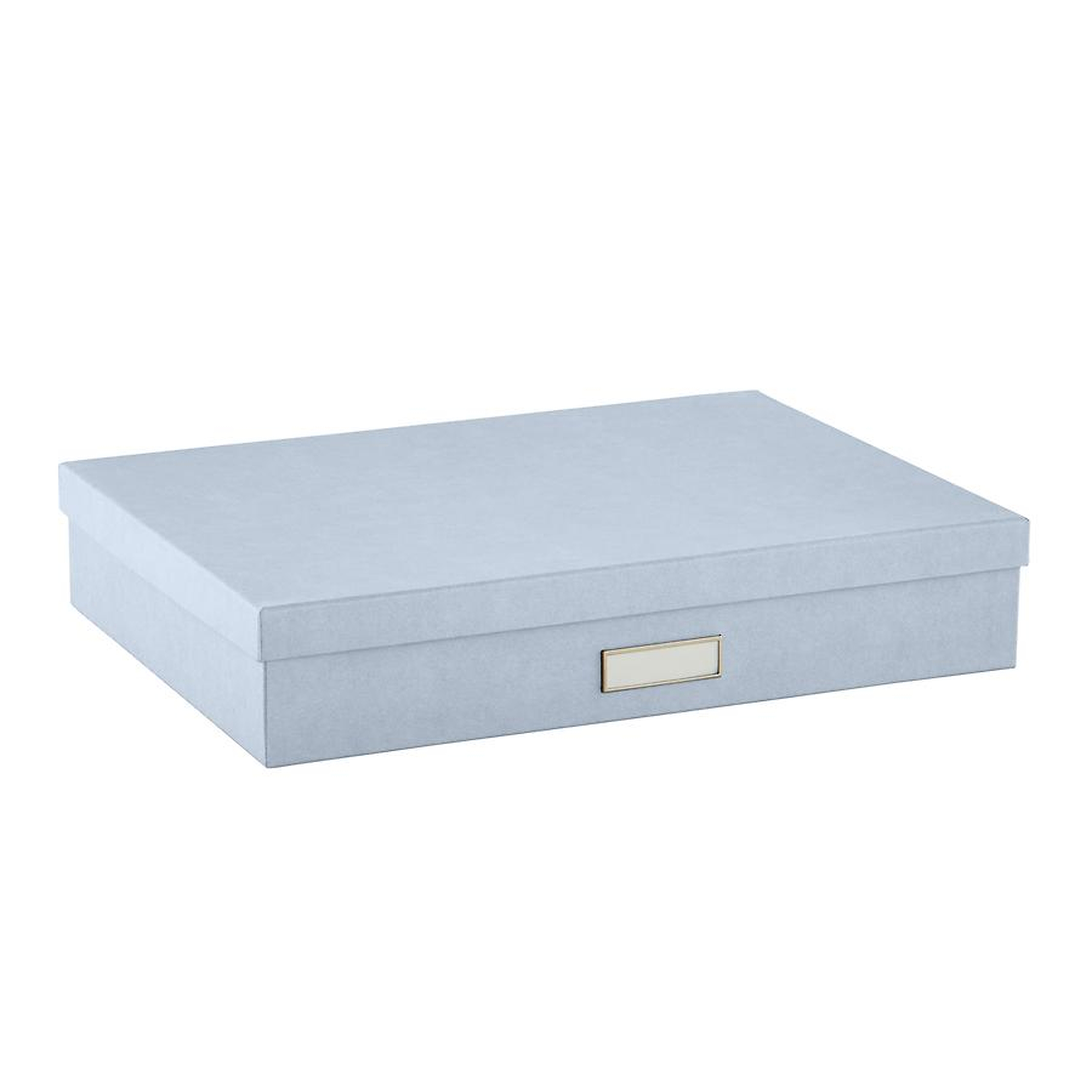Bigso Stockholm Document Box Steel Blue - containerstore.com
