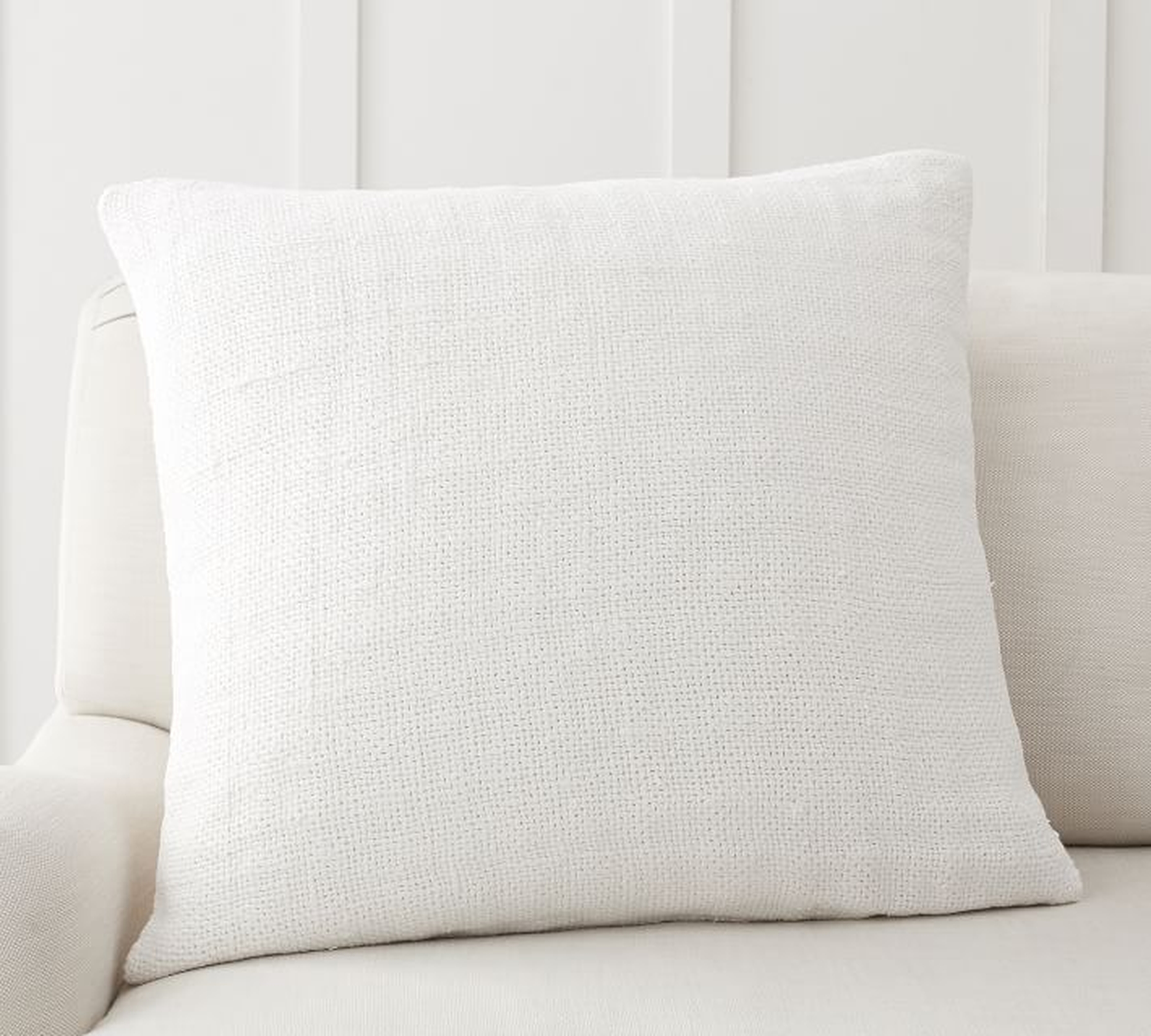 Faye Textured Linen Pillow Cover, 20", Flax - Pottery Barn