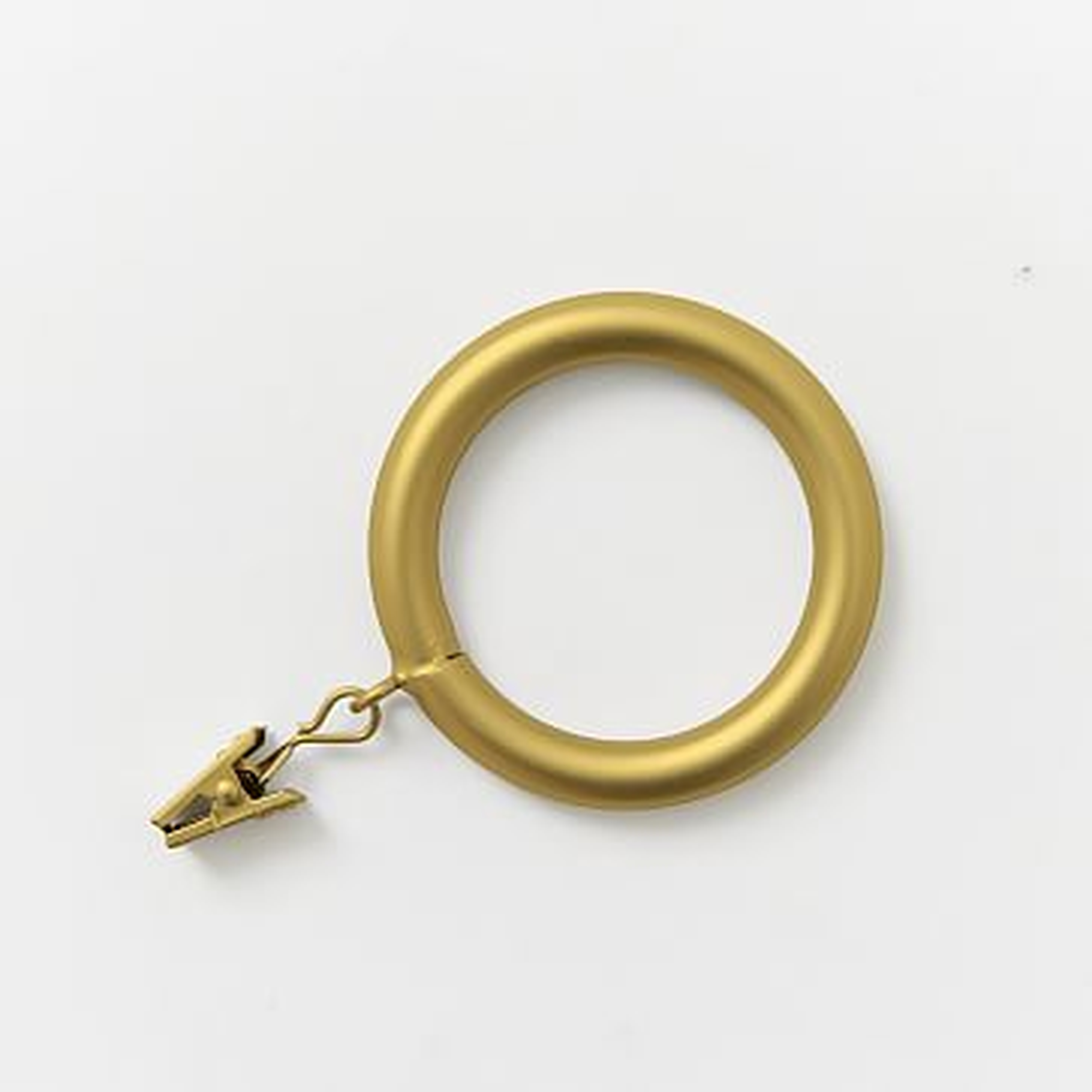 Oversized Metal Curtain Ring With Clip, Set of 7, Antique Brass - West Elm
