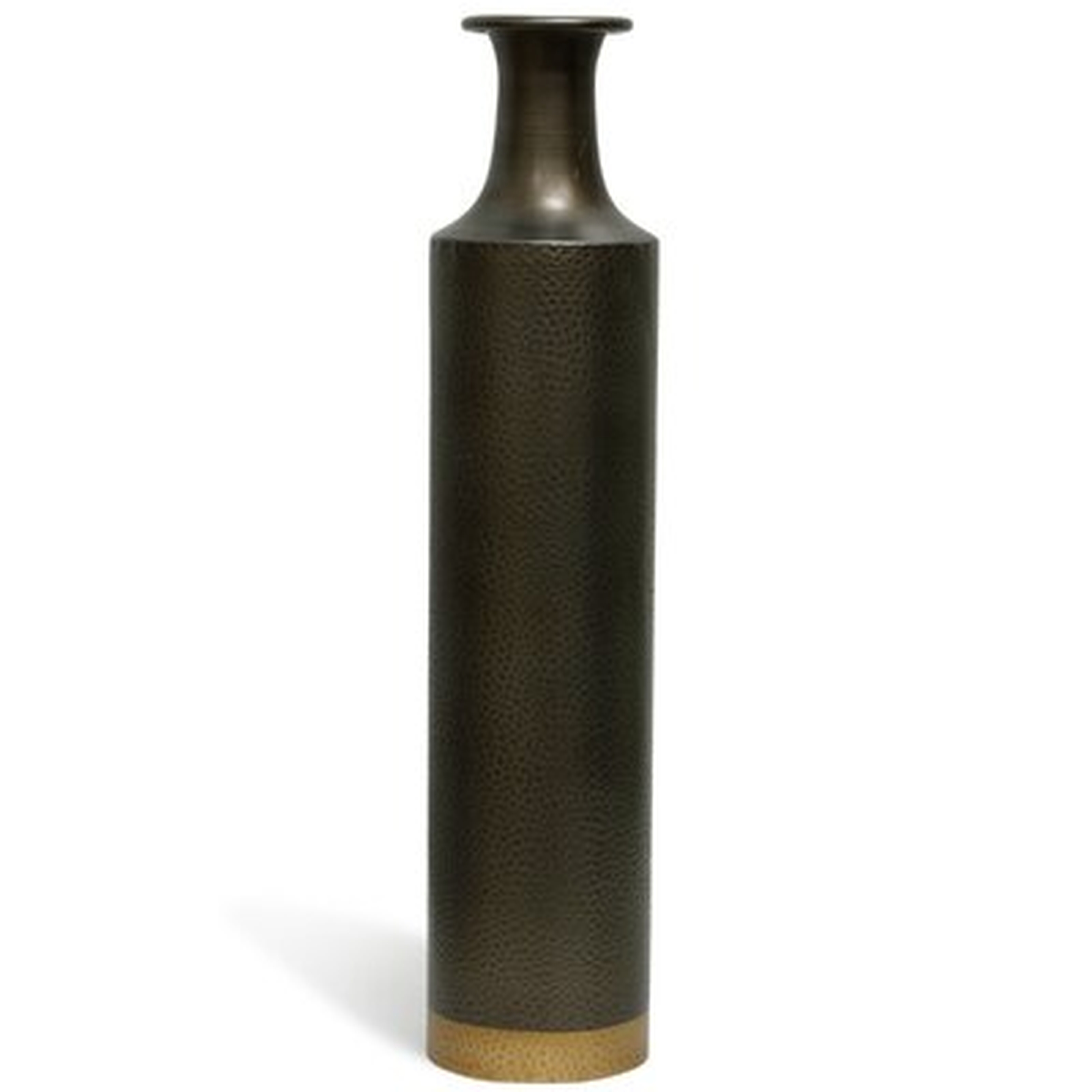 Schoenbeck Hammered Metal Cylinder Floor Vase - Wayfair