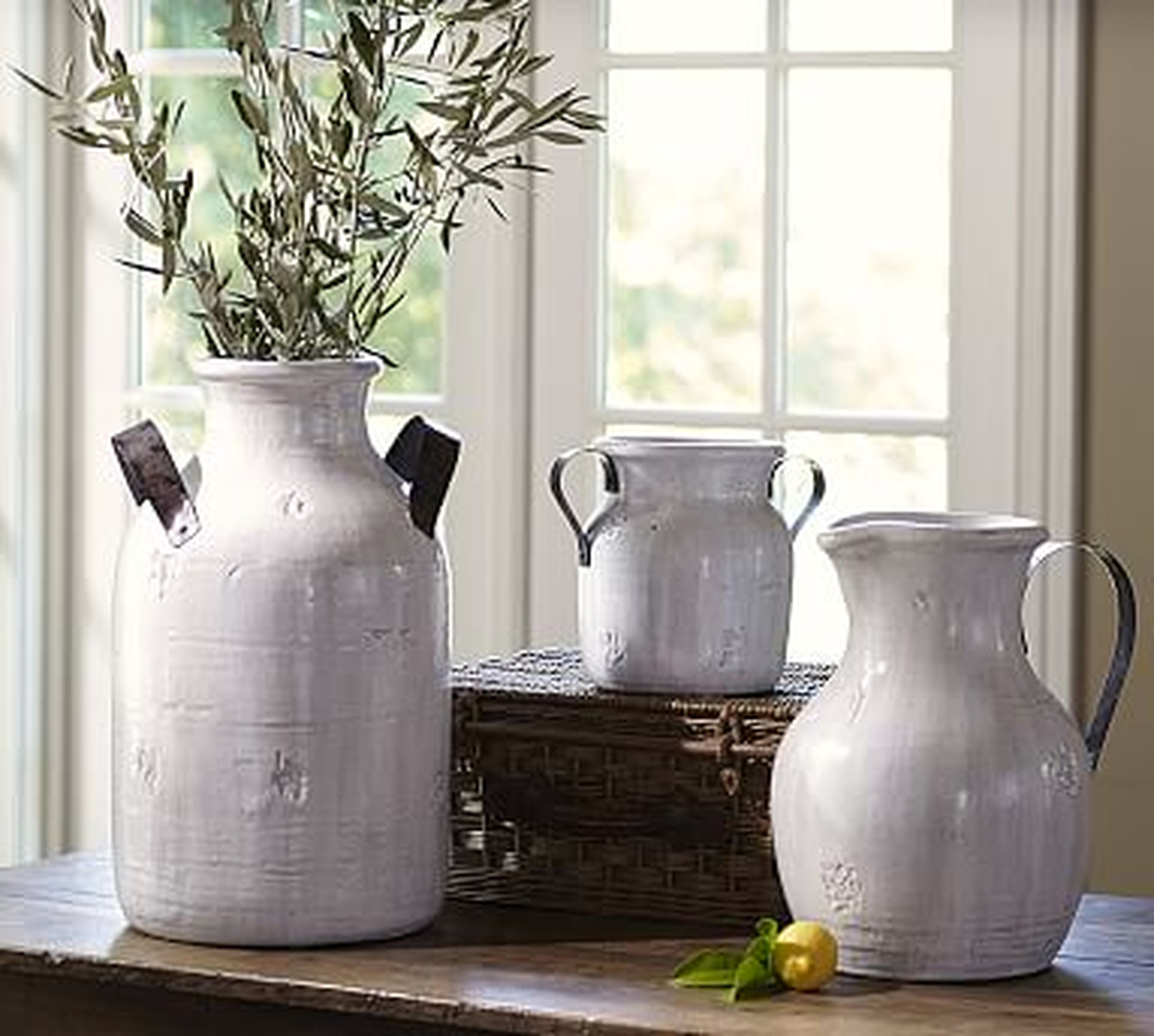 Marlowe Ceramic Urn, White - Small - Pottery Barn