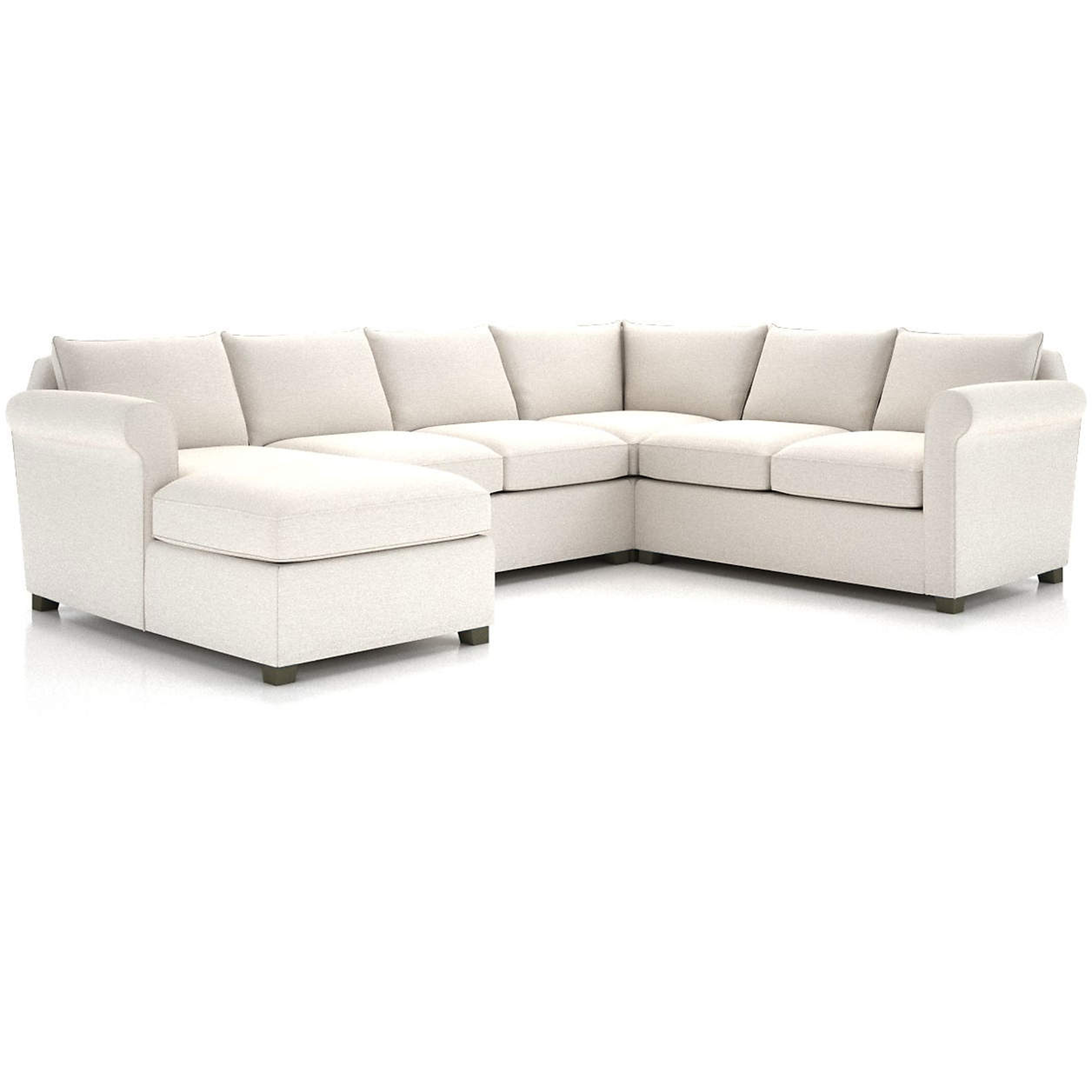 Hayward 4-Piece Left Arm Chaise Rolled Arm Sectional - Crate and Barrel