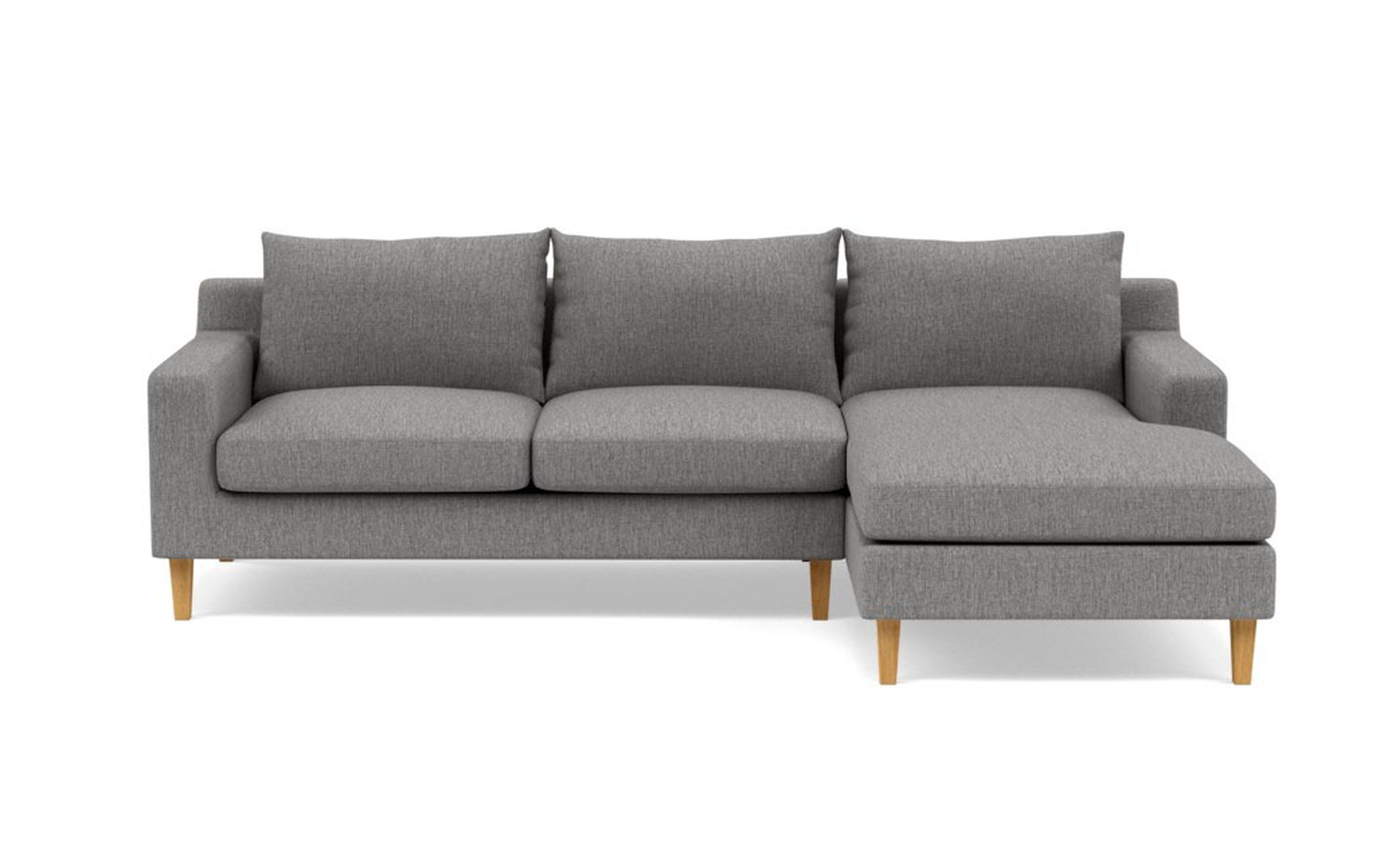 SLOAN Sectional Sofa with Right Chaise, Plow Cross Weave, 104" - Interior Define