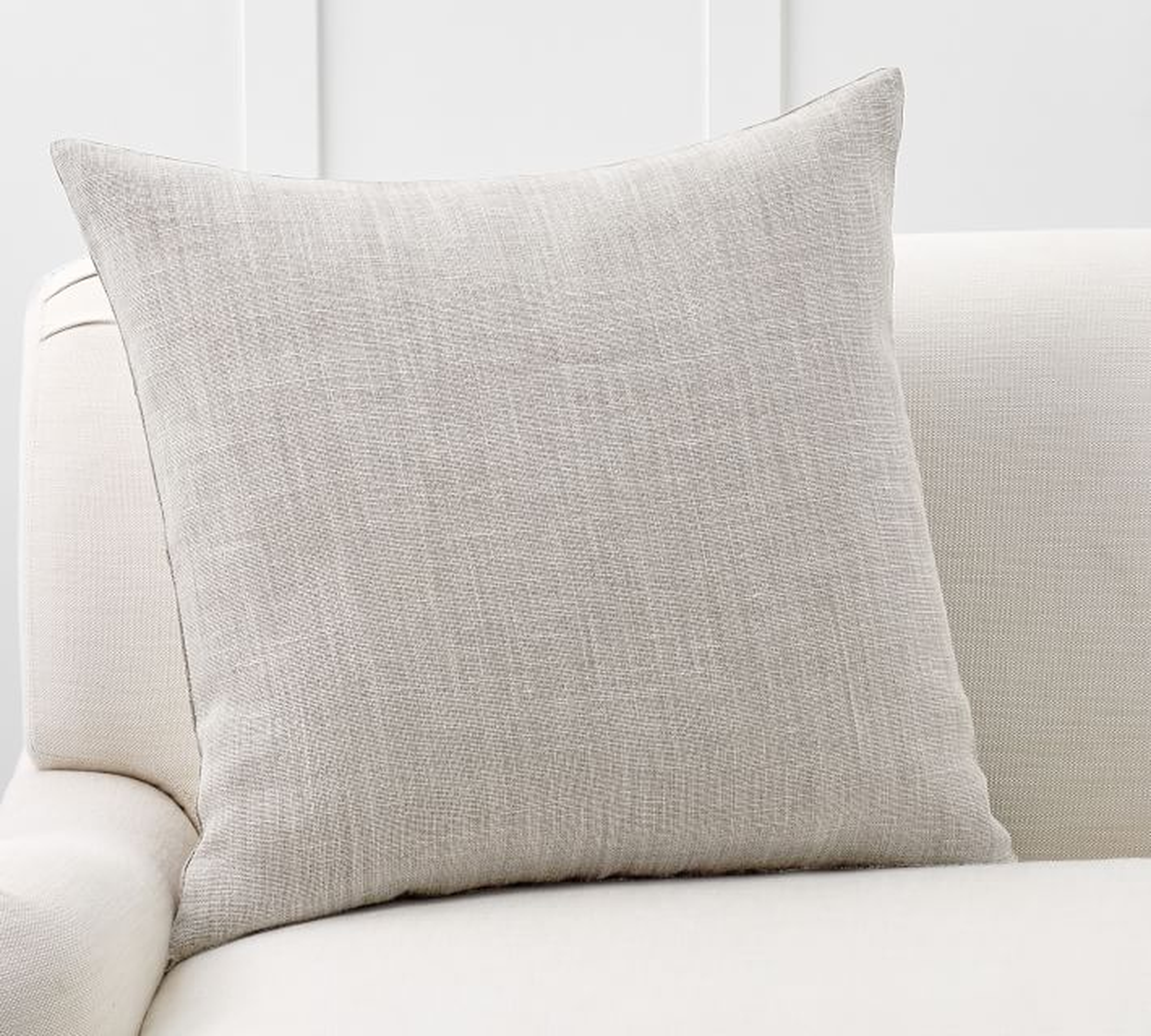 Libeco Linen Pillow Cover, 24", Pewter - Pottery Barn