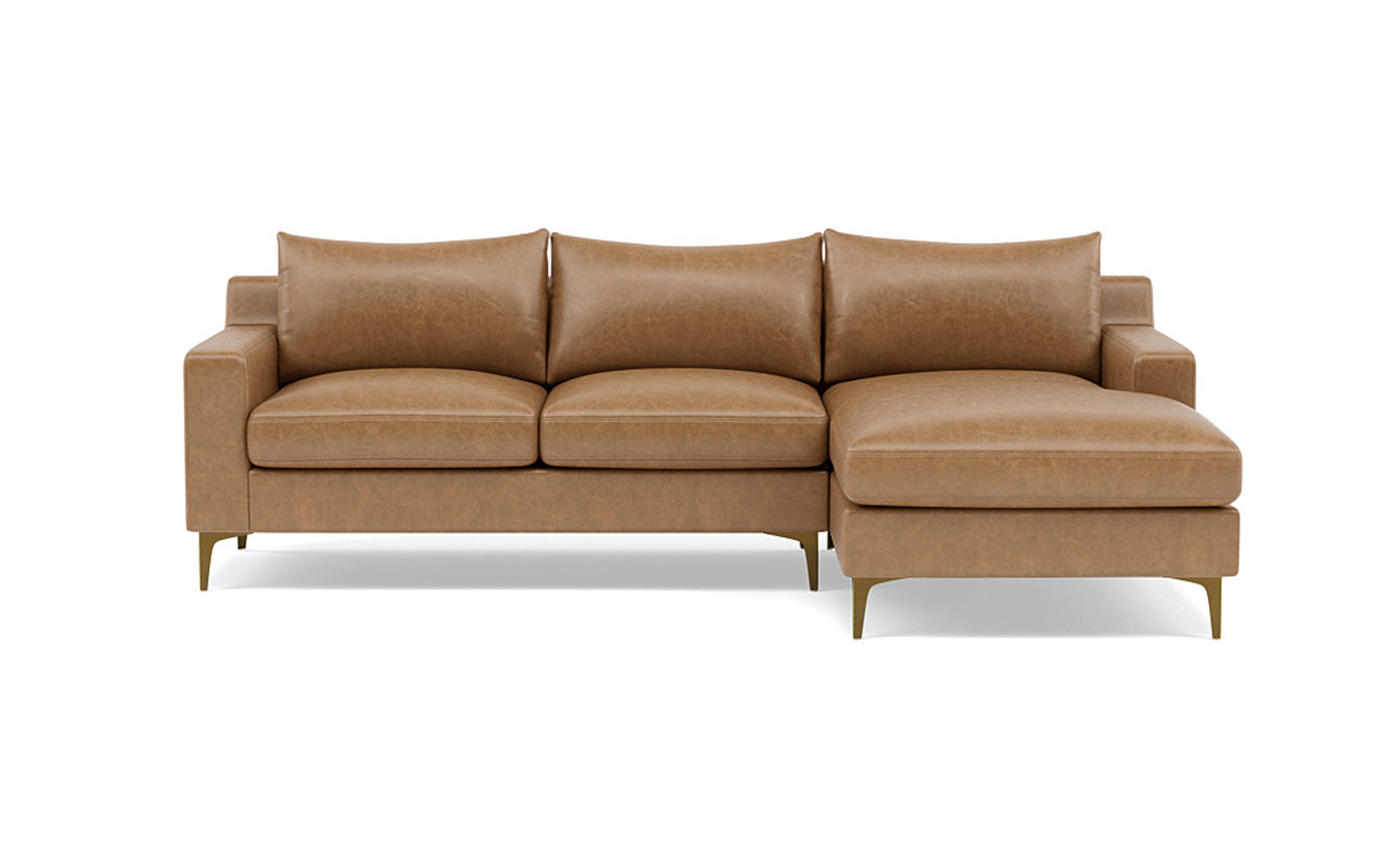 SLOAN LEATHER Leather Right Chaise Sectional - Interior Define