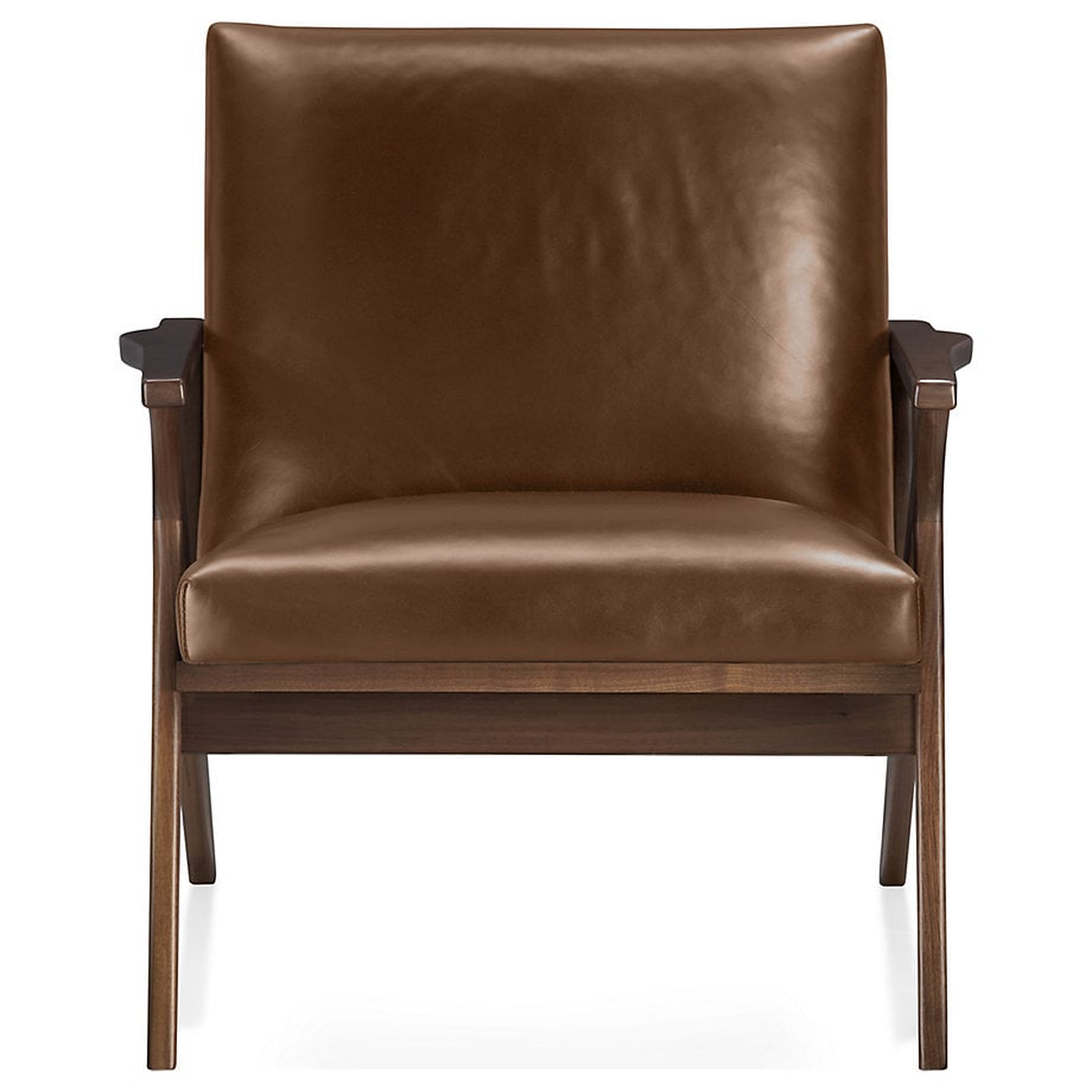 Cavett Leather Wood Frame Chair - Crate and Barrel