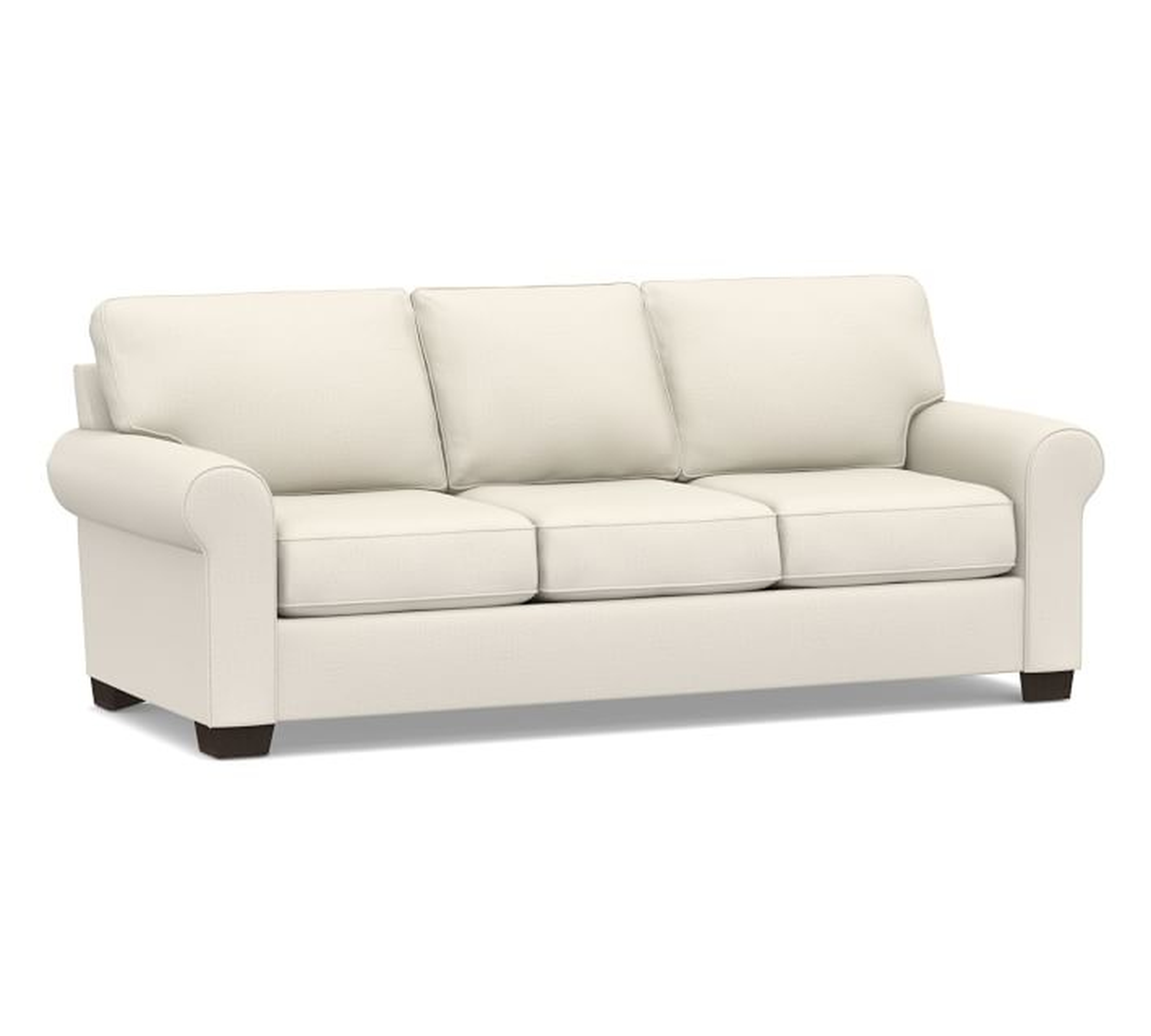 Buchanan Roll Arm Upholstered Grand Sofa 93.5", Polyester Wrapped Cushions, Performance Boucle Oatmeal - Pottery Barn
