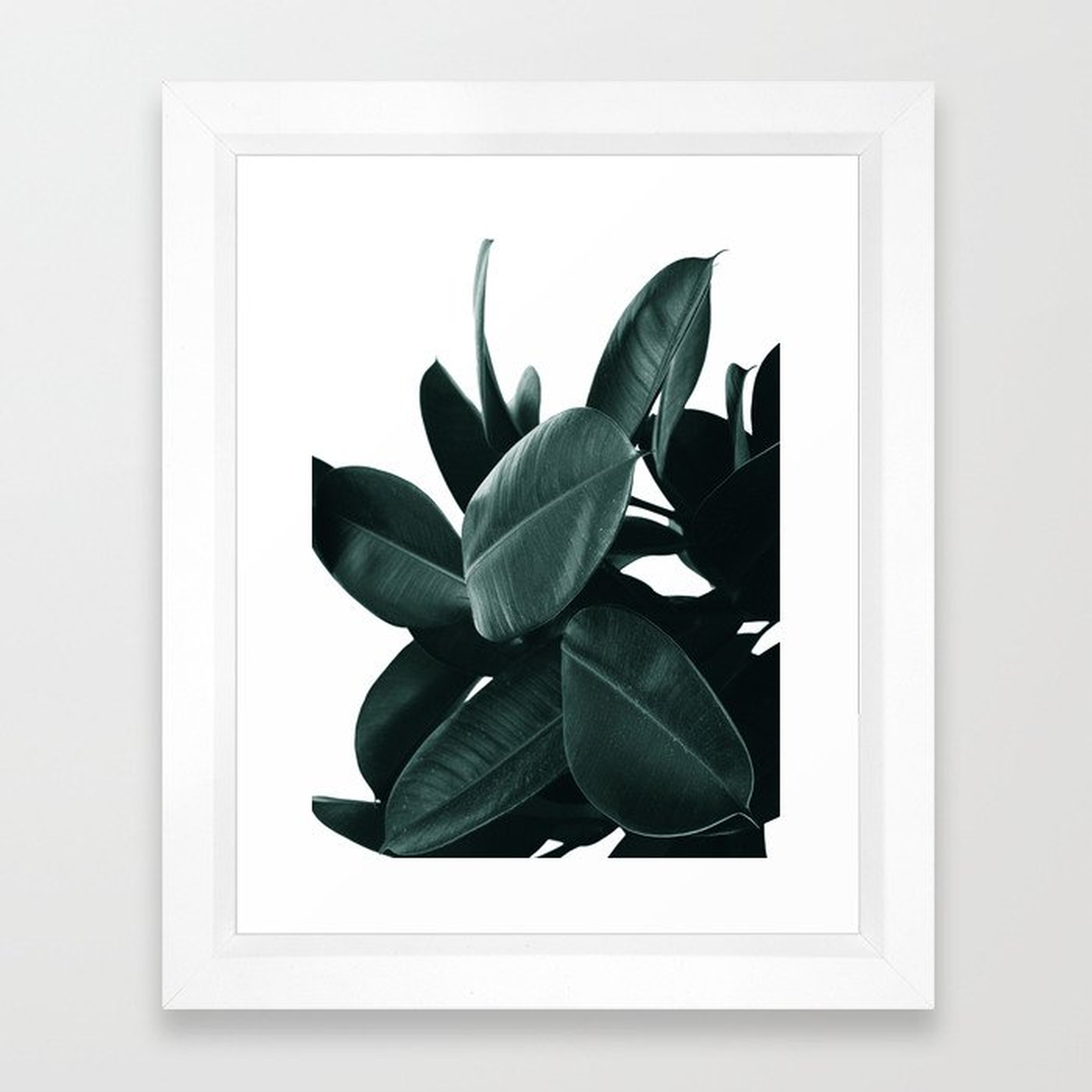 Dark Green Rubber Plant Framed Art Print - Society6