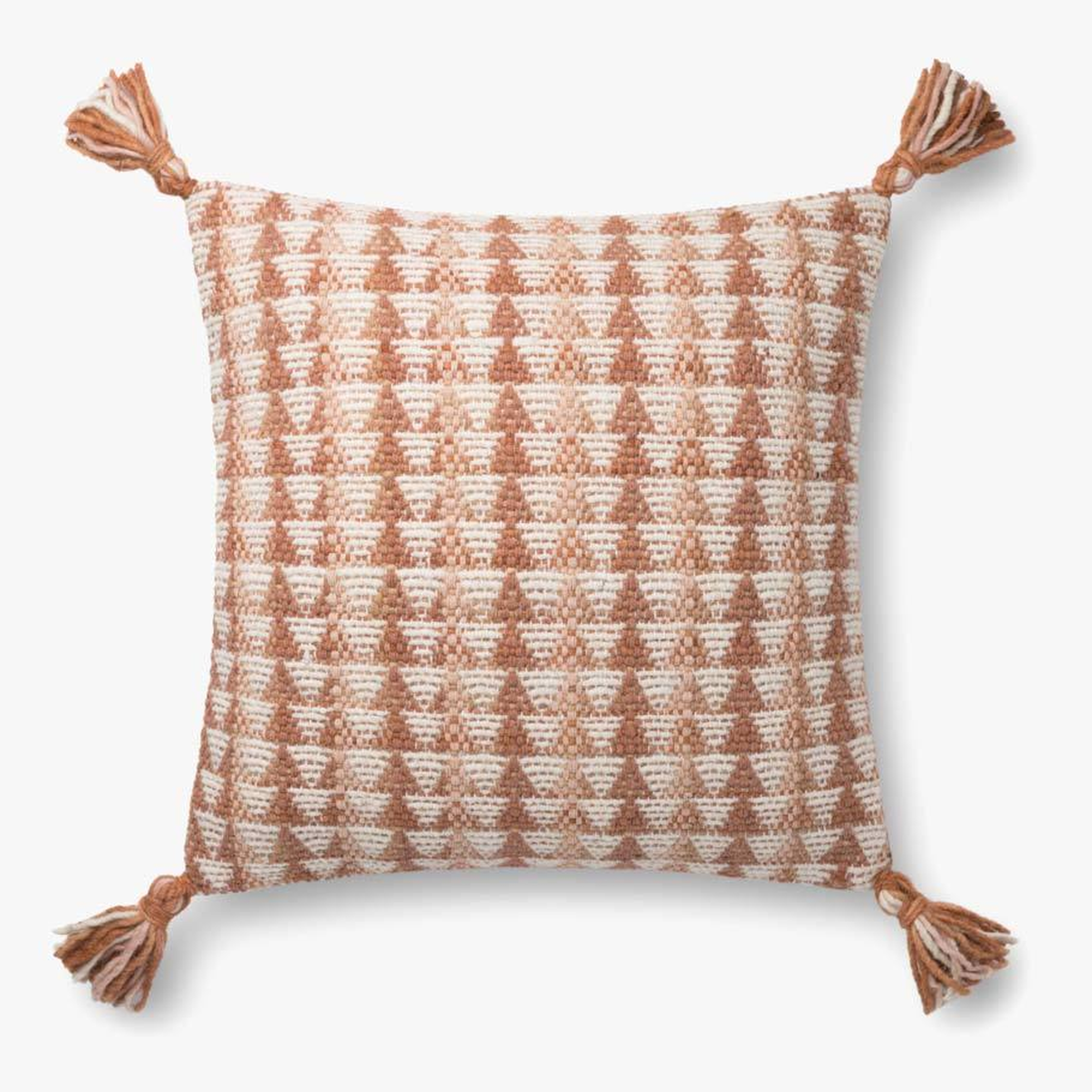 ED Ellen DeGeneres Crafted by Loloi PILLOWS P4104 TERRACOTTA 22" x 22" Cover w/Poly - ED Ellen DeGeneres Crafted by Loloi Rugs