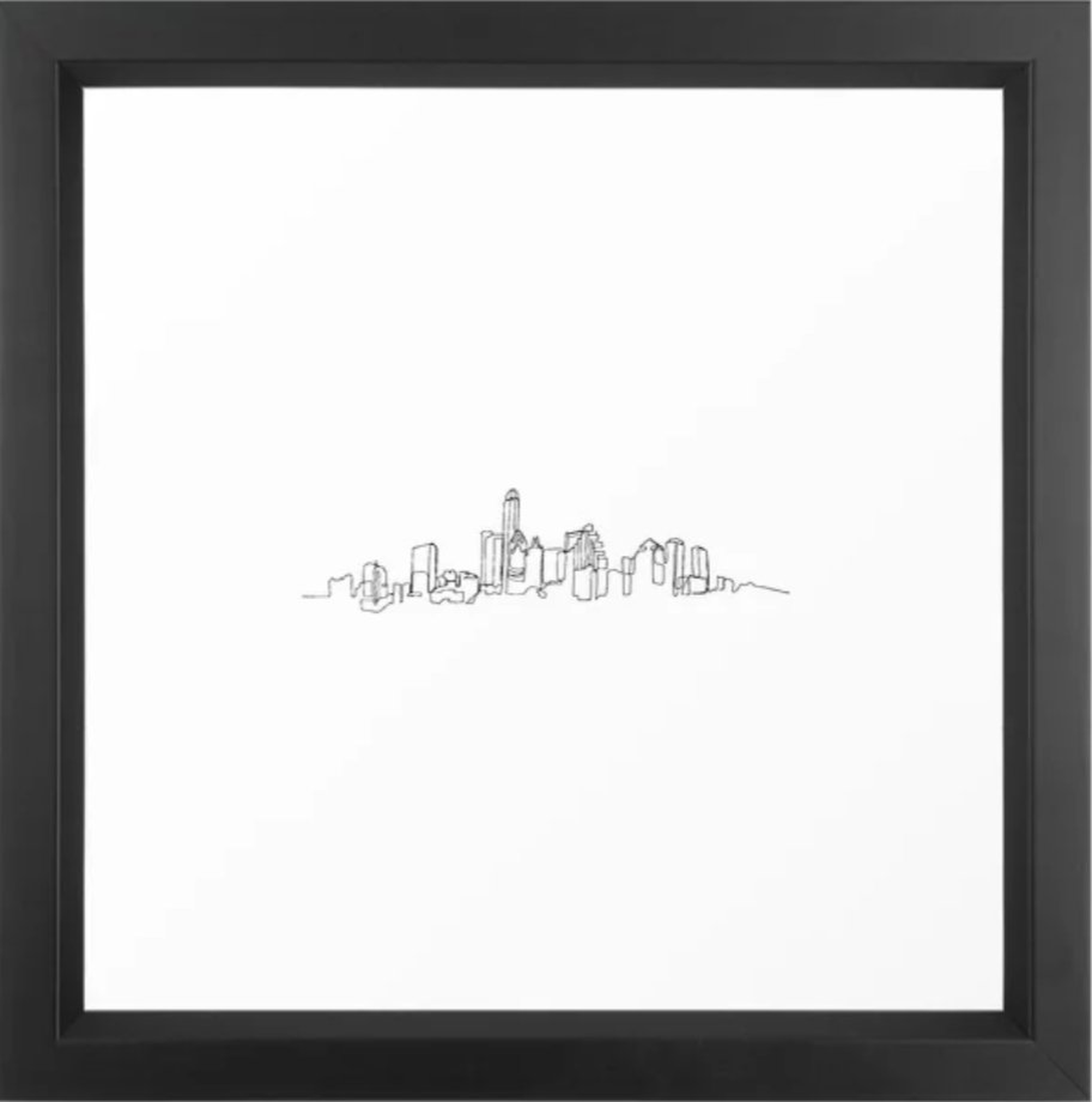 Austin Skyline Drawing Framed Art Print - Society6