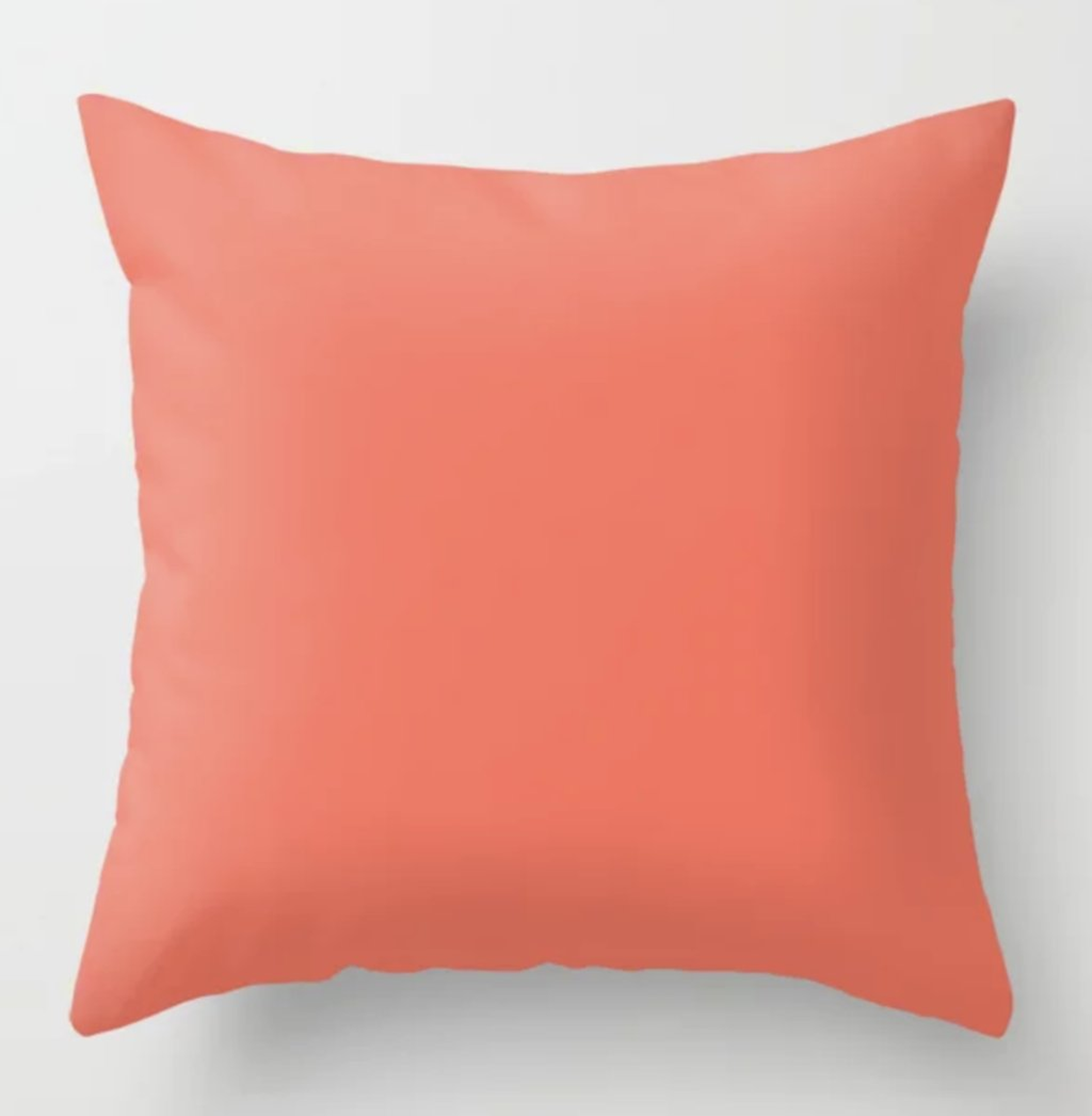 Coral Solid Color Throw Pillow - 20", Indoor with insert - Society6