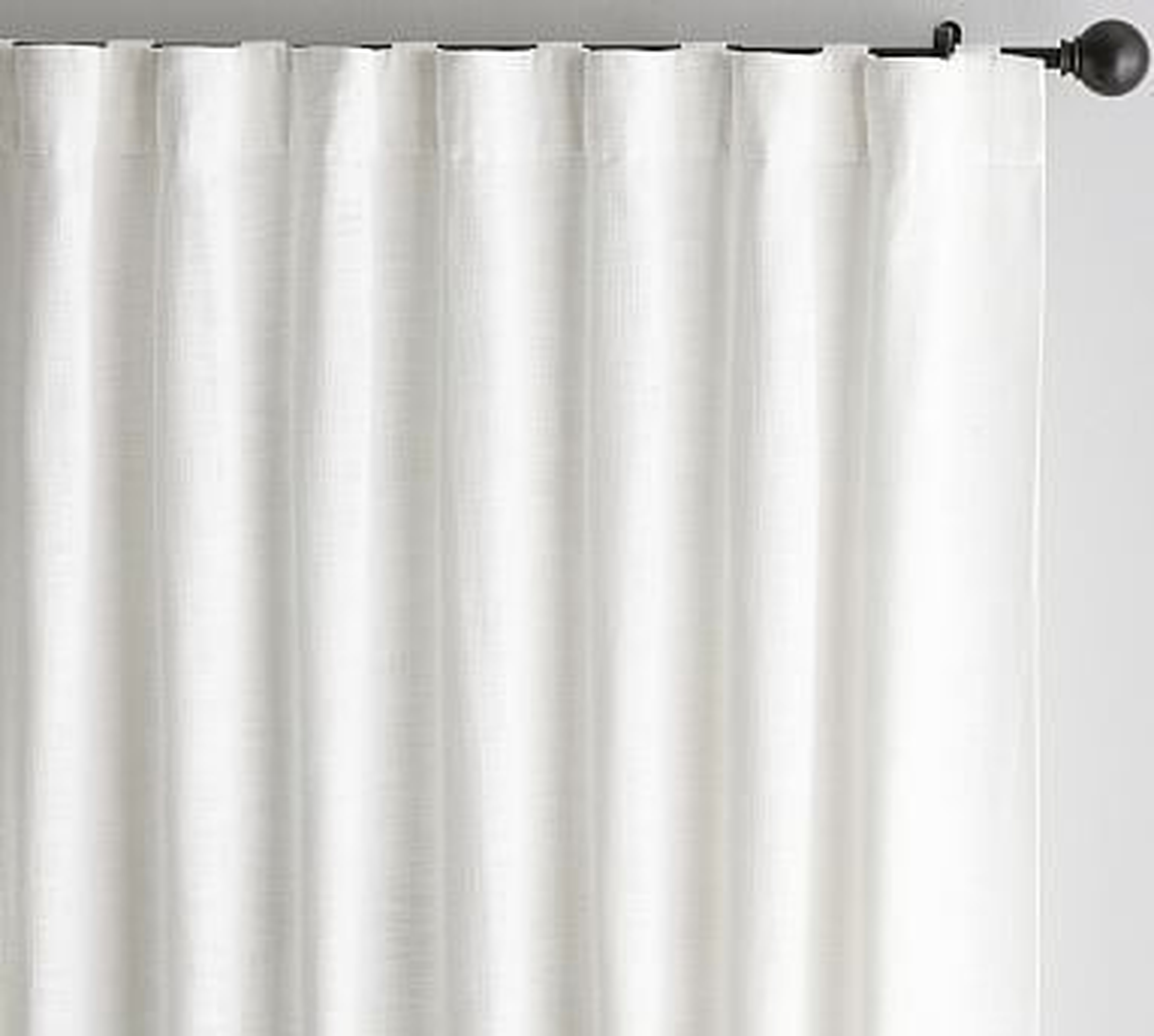 Seaton Textured Cotton Curtain, 50 x 96", White - Pottery Barn