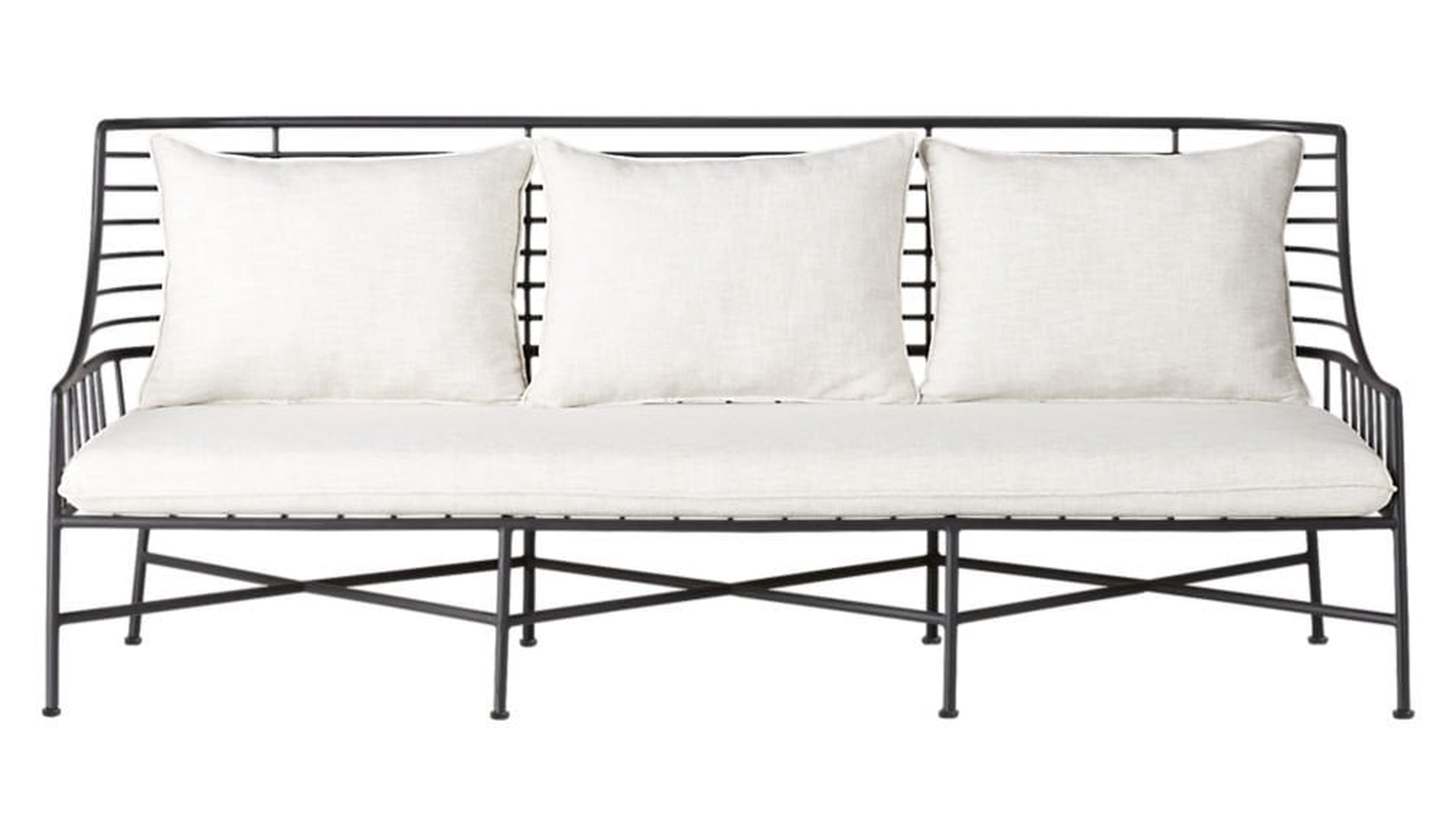 breton black metal sofa - CB2