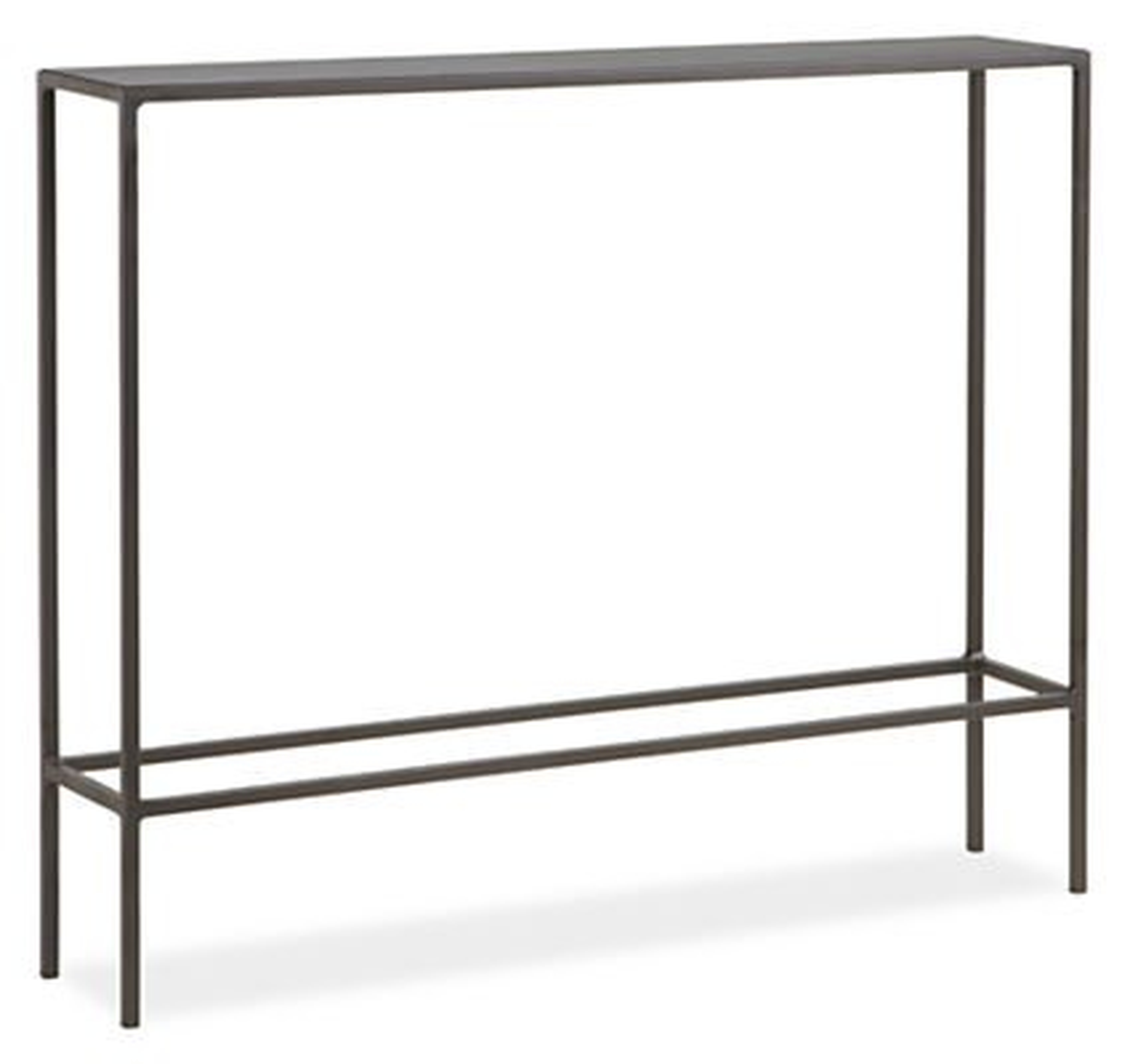 36"W Slim Console Tables in Natural Steel - Room & Board