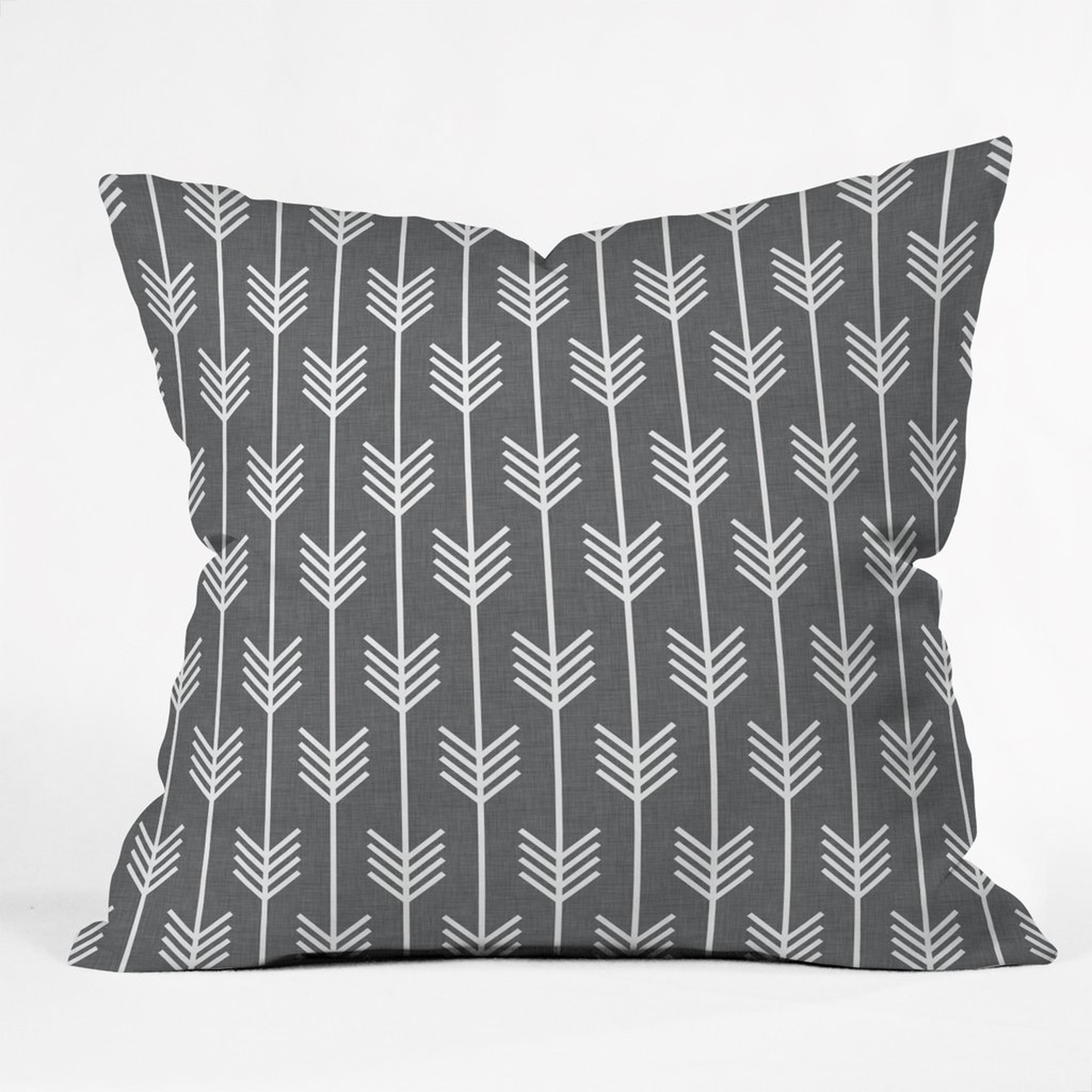 Grey arrows Throw Pillow - insert included 16" - Wander Print Co.