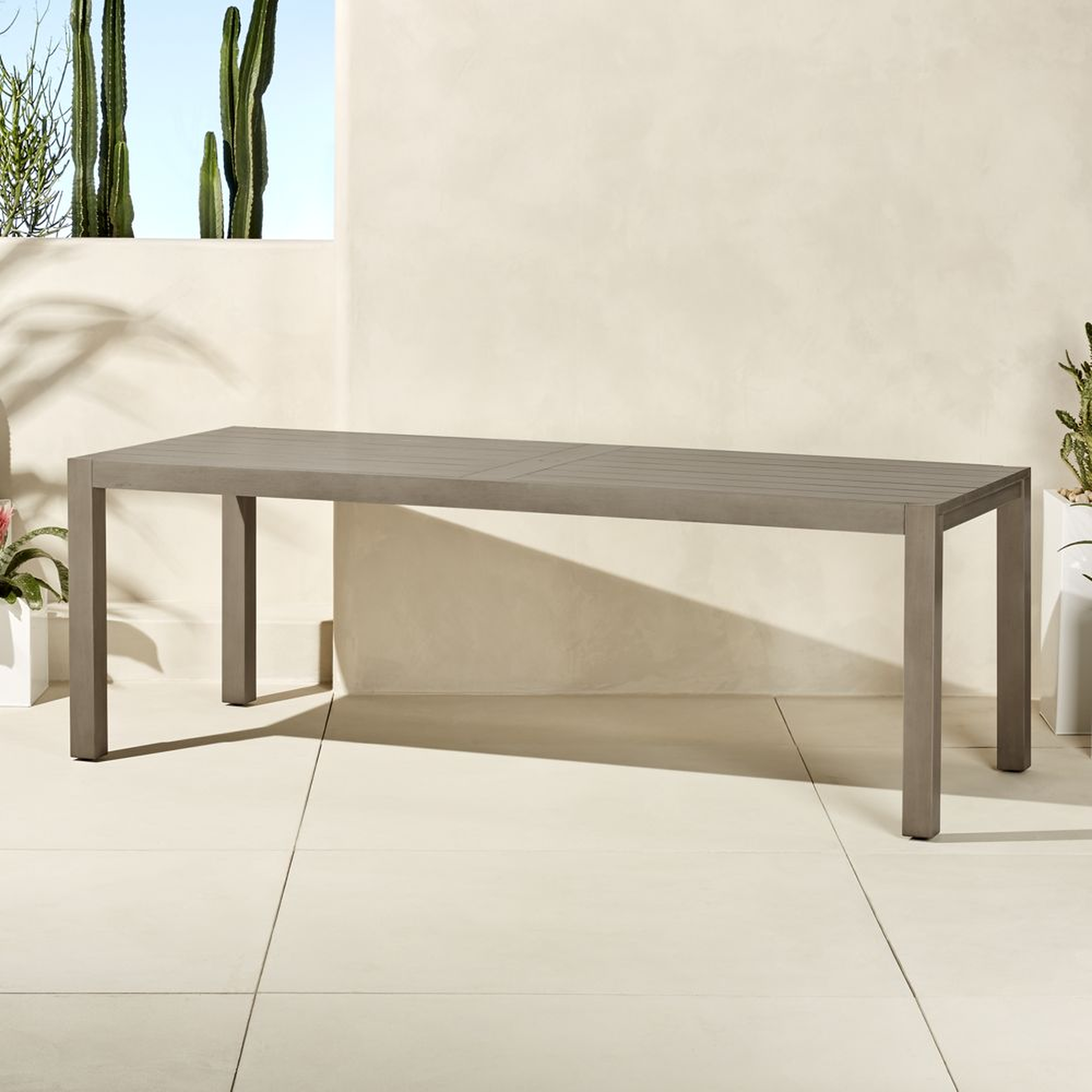 matera large grey outdoor dining table BACK IN STOCK Early July - CB2