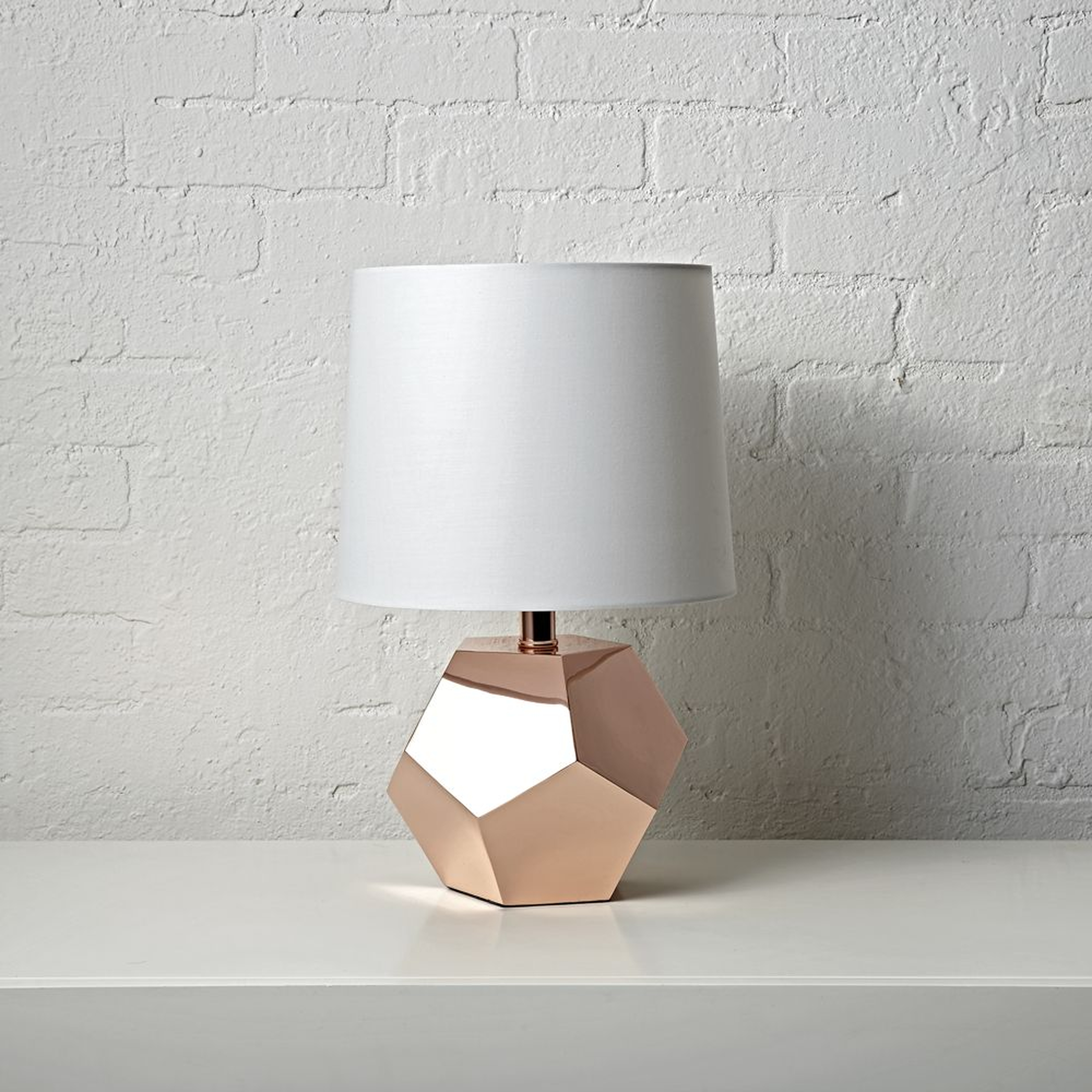 Geometric Rose Gold Lamp - Crate and Barrel