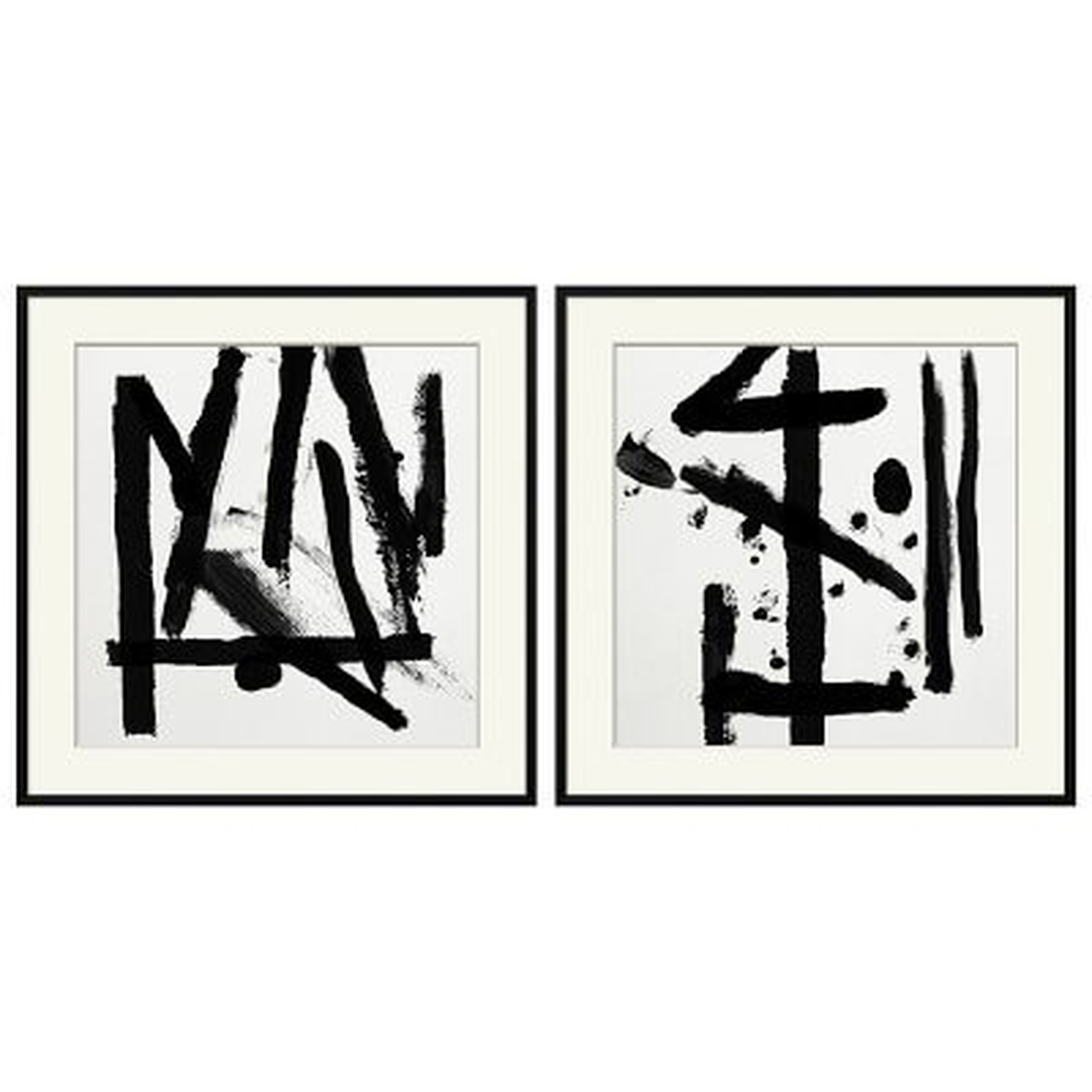 Black and White Abstracts, Set of 2 - Williams Sonoma