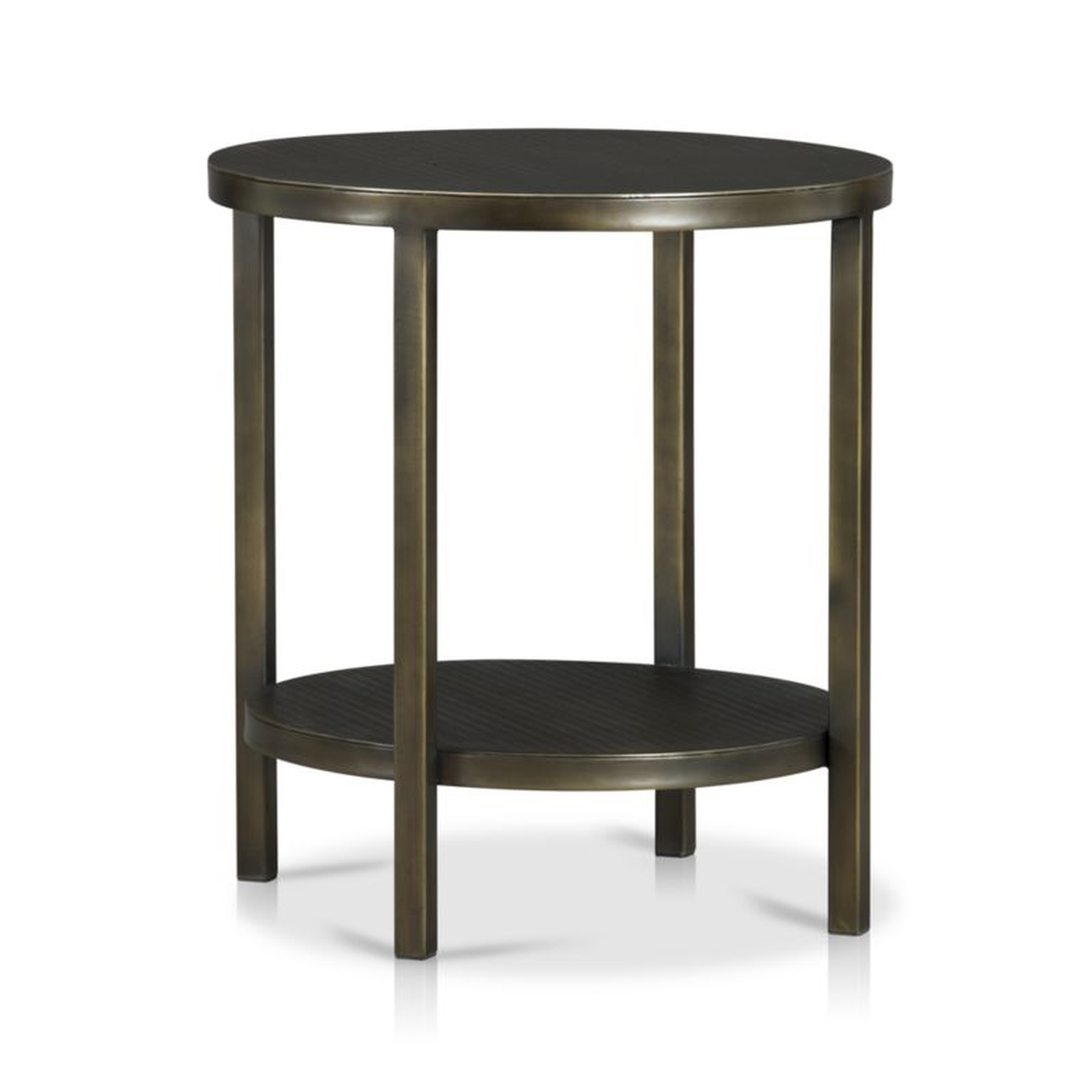 Echelon Round Side Table with Shelf - Crate and Barrel