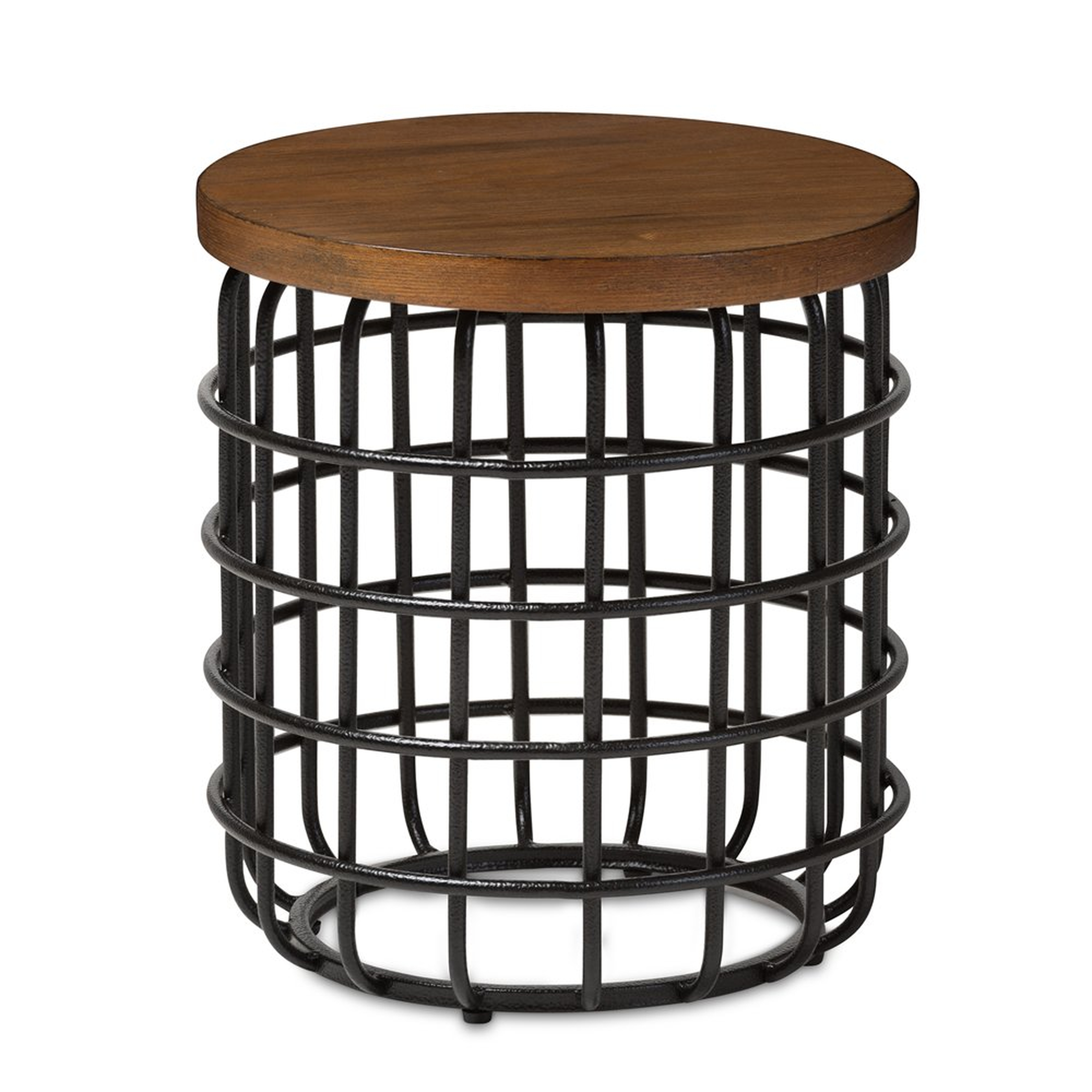 CARIE RUSTIC INDUSTRIAL STYLE ANTIQUE ACCENT TABLE - Lark Interiors
