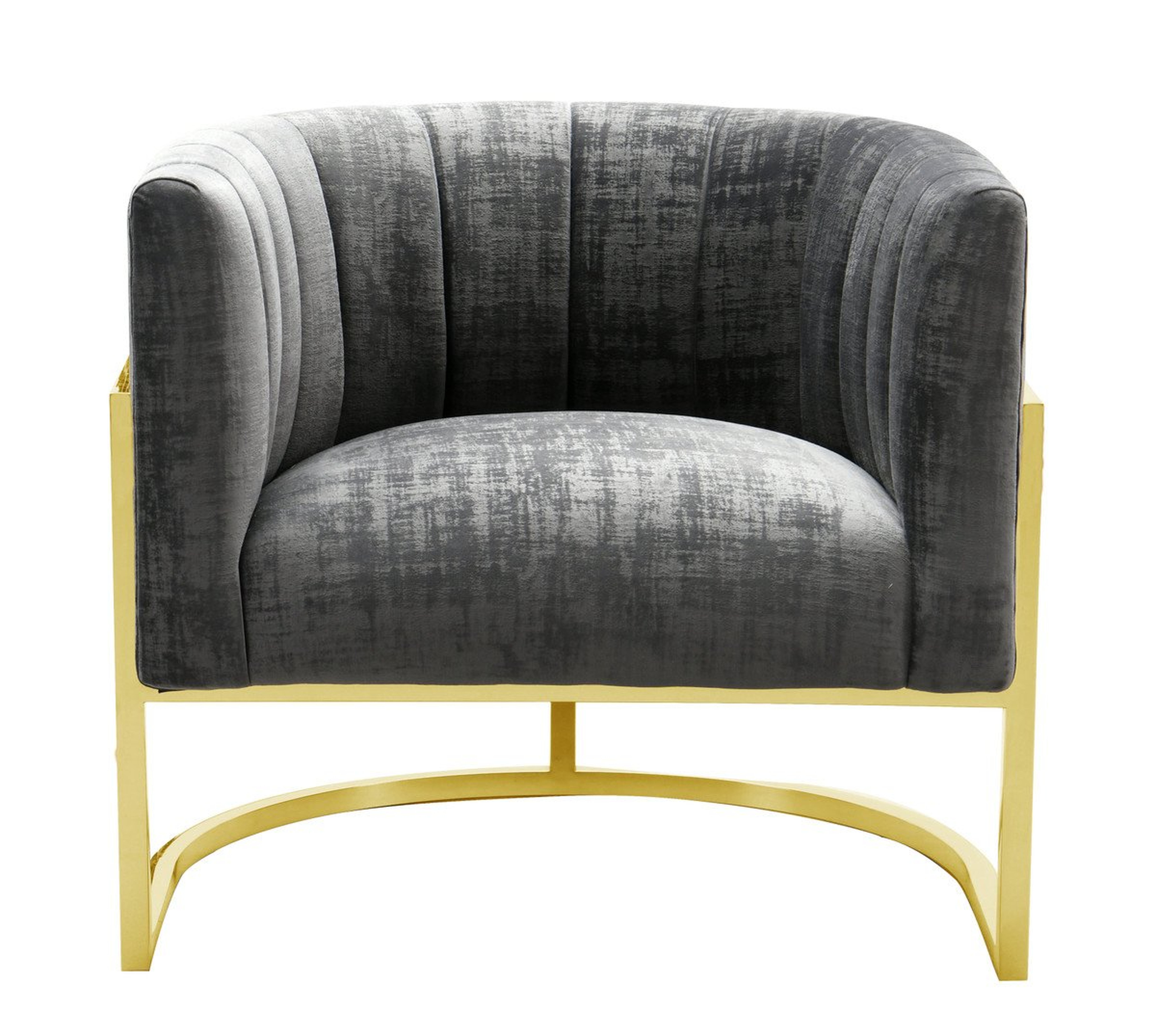 Adaline  Slub Morgan Chair with Lilly Base - TOV FURNITURE