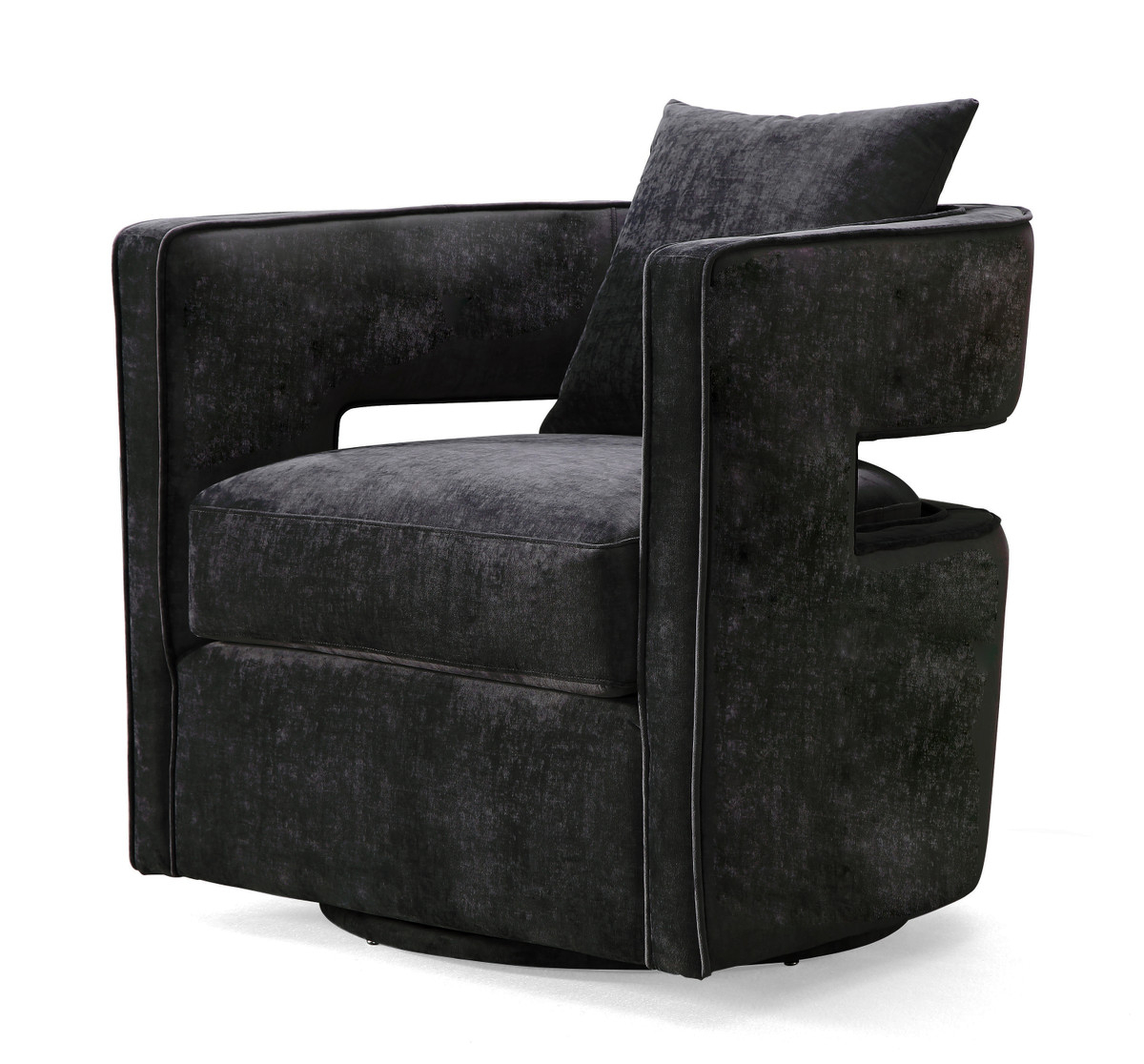 Kennedy Black Swivel Chair - Maren Home