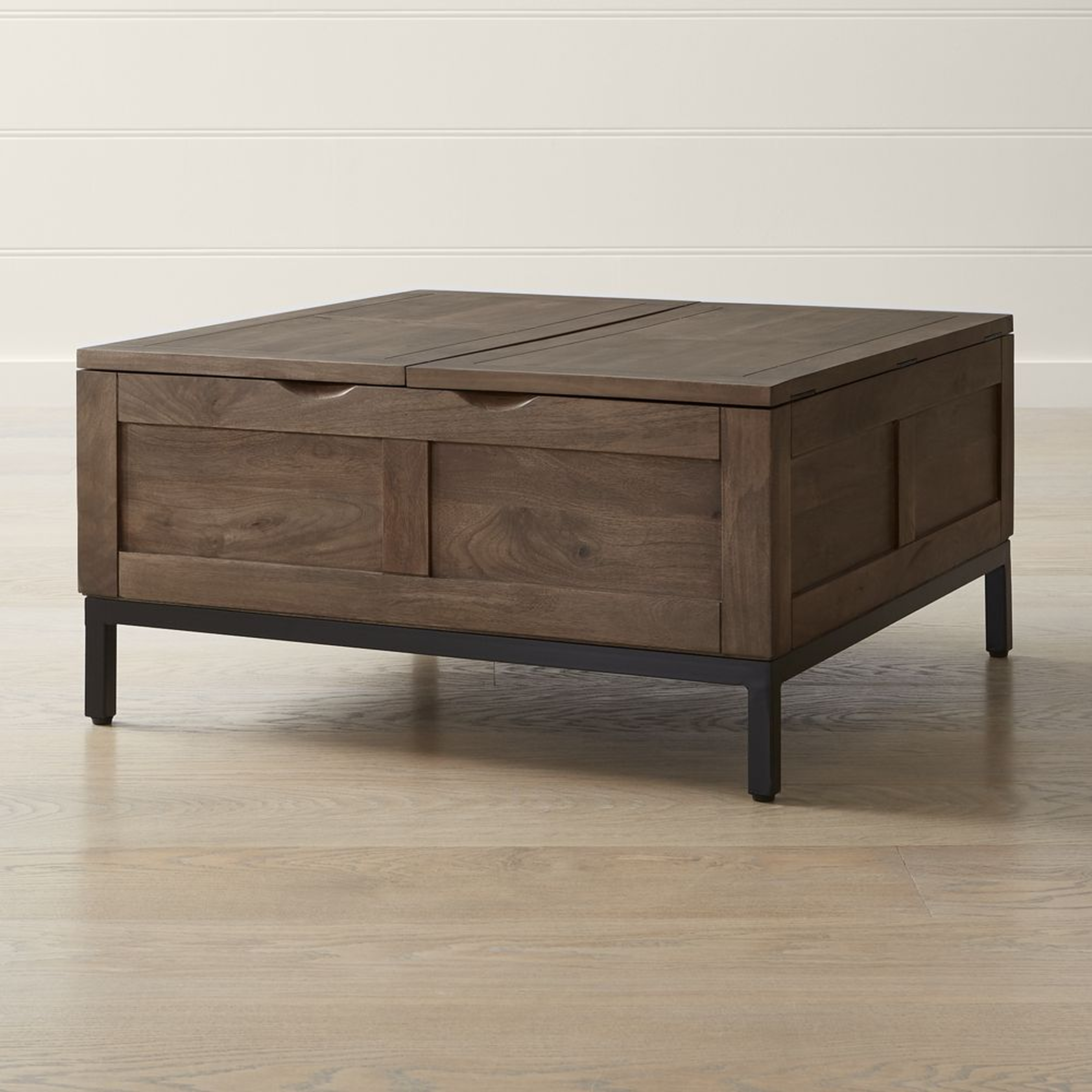 Tucker Grey Square Trunk - Crate and Barrel