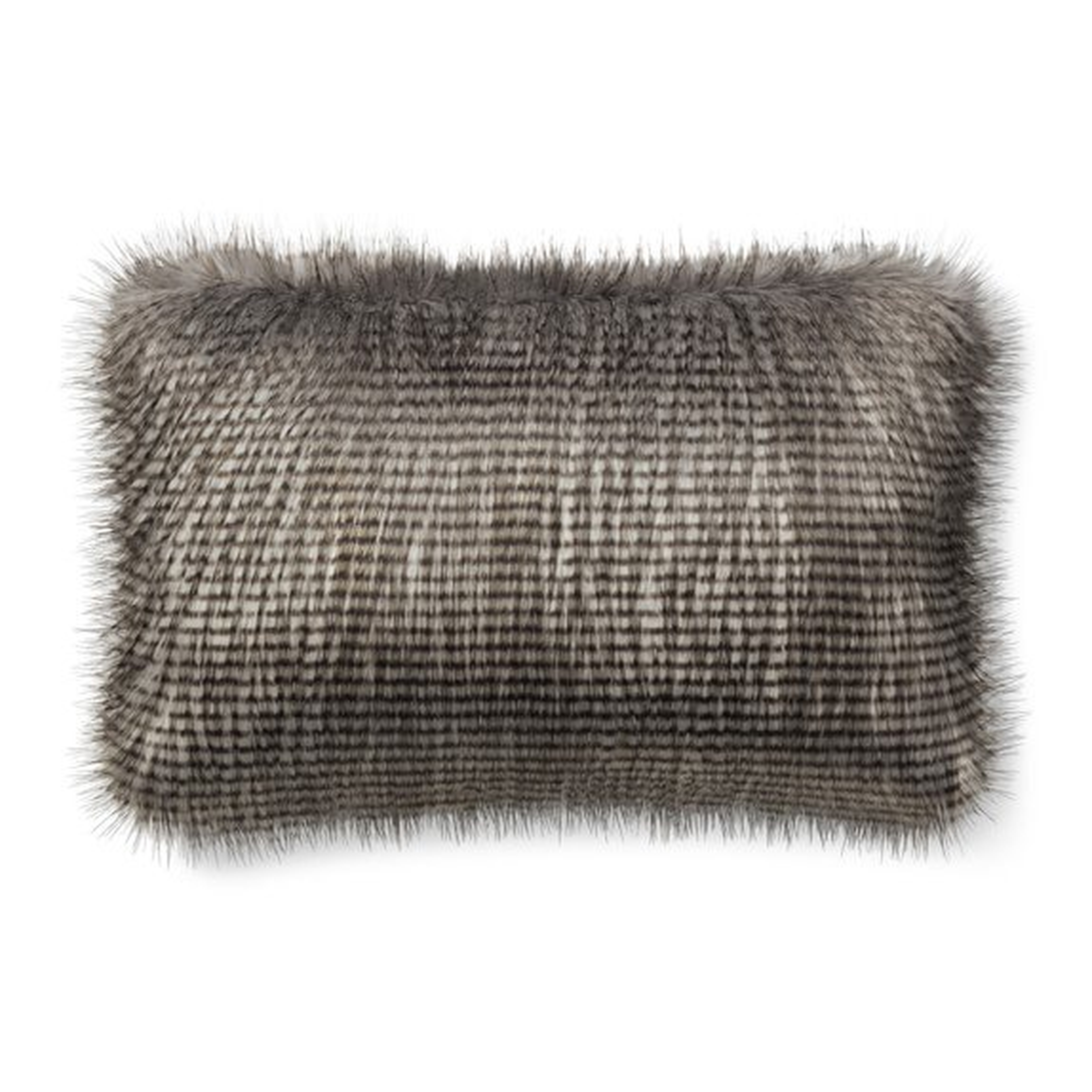 Faux Fur Lumbar Pillow Cover, Grey Owl Feather - Williams Sonoma Home