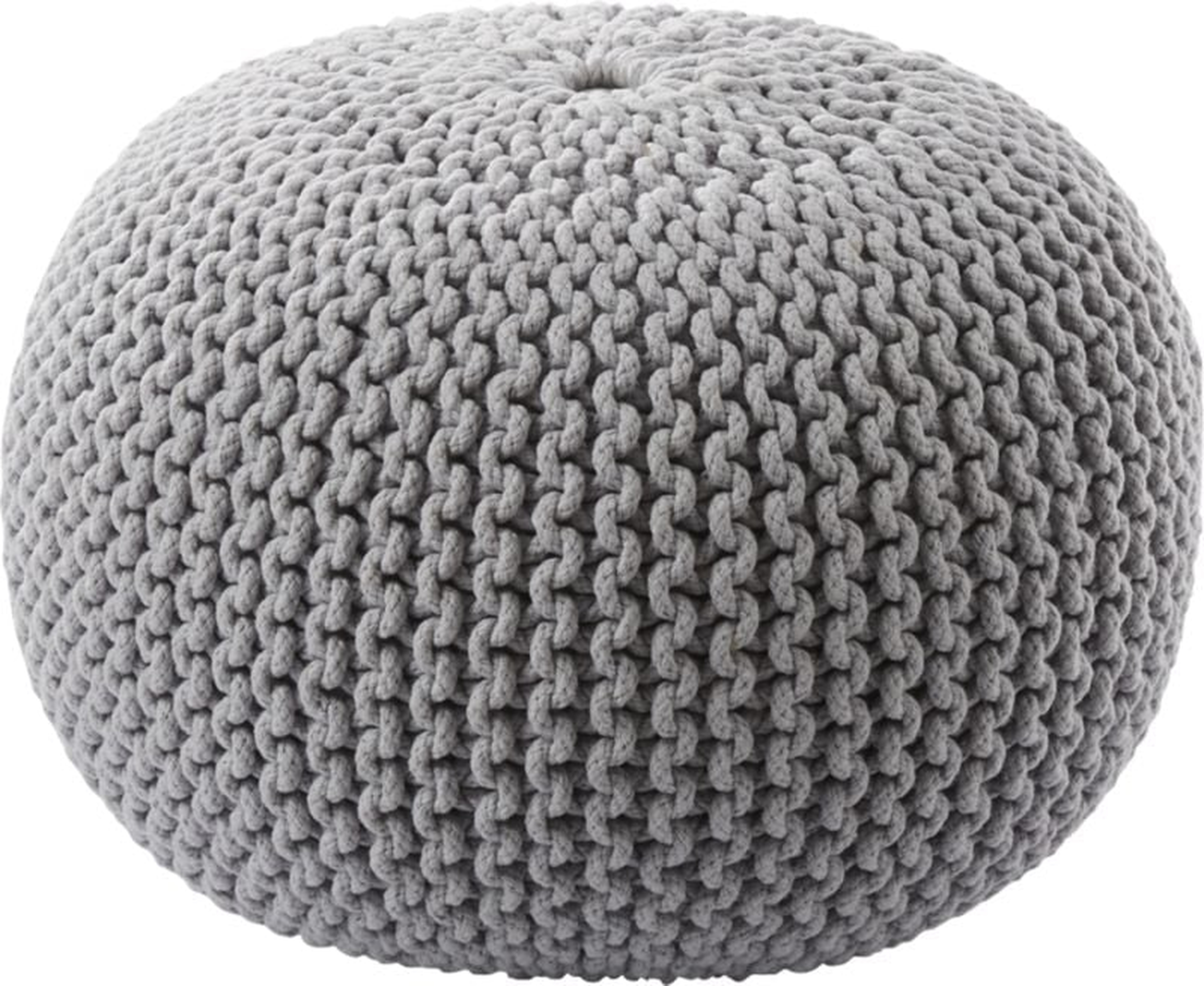 Knitted Pouf, Silver Gray - CB2