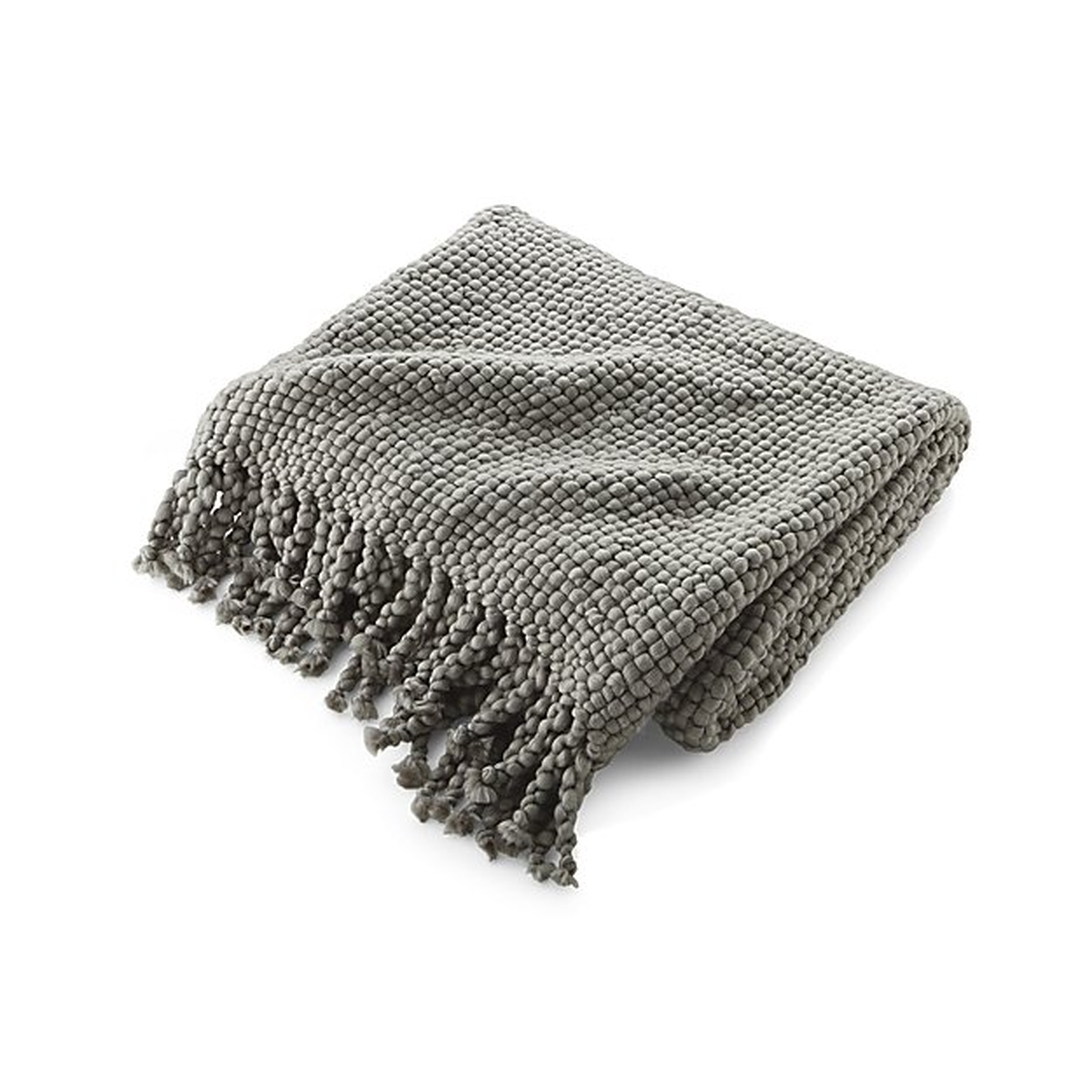 Cozy Weave Grey Throw - Crate and Barrel