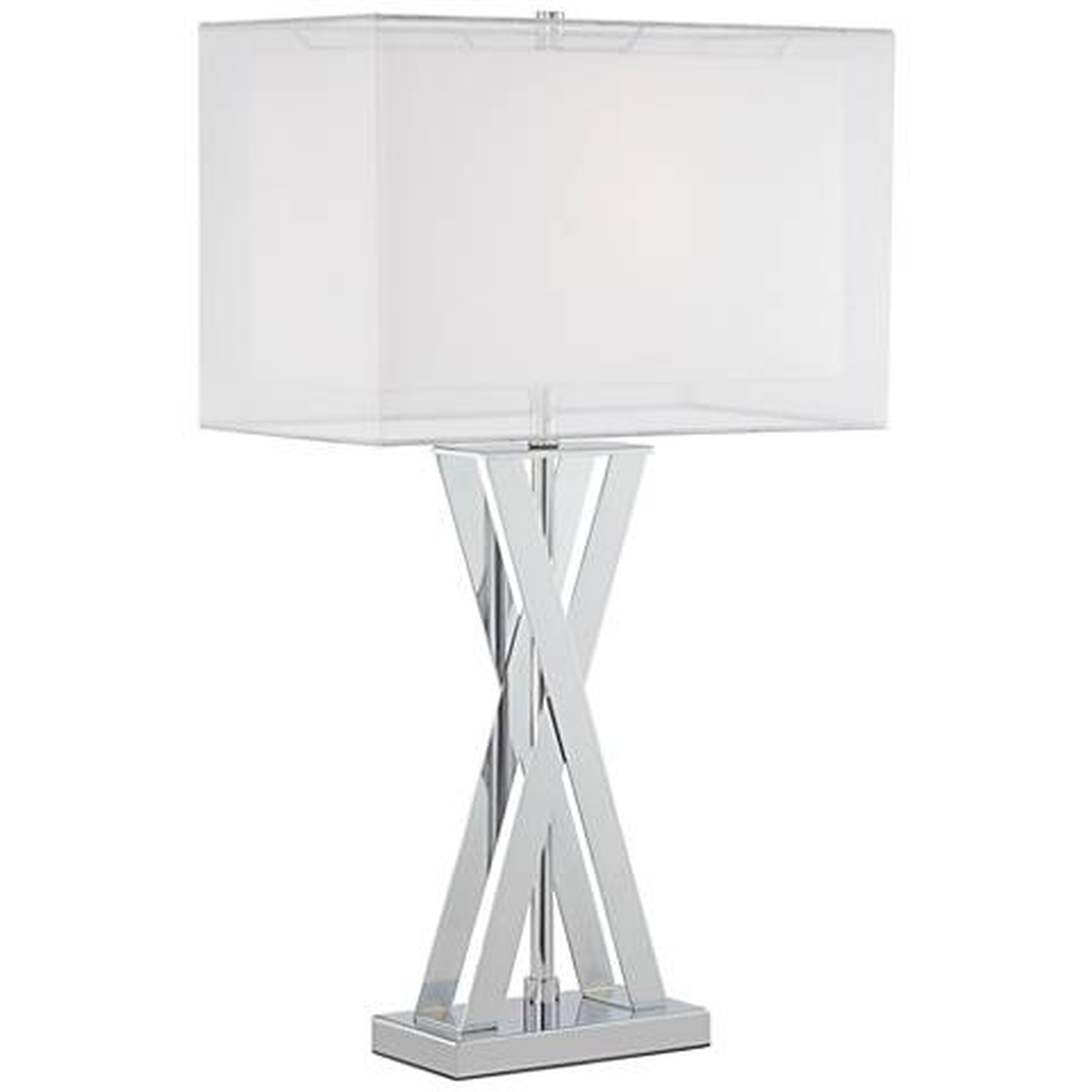 Possini Euro Proxima Double Shade Chrome Table Lamp - Lamps Plus