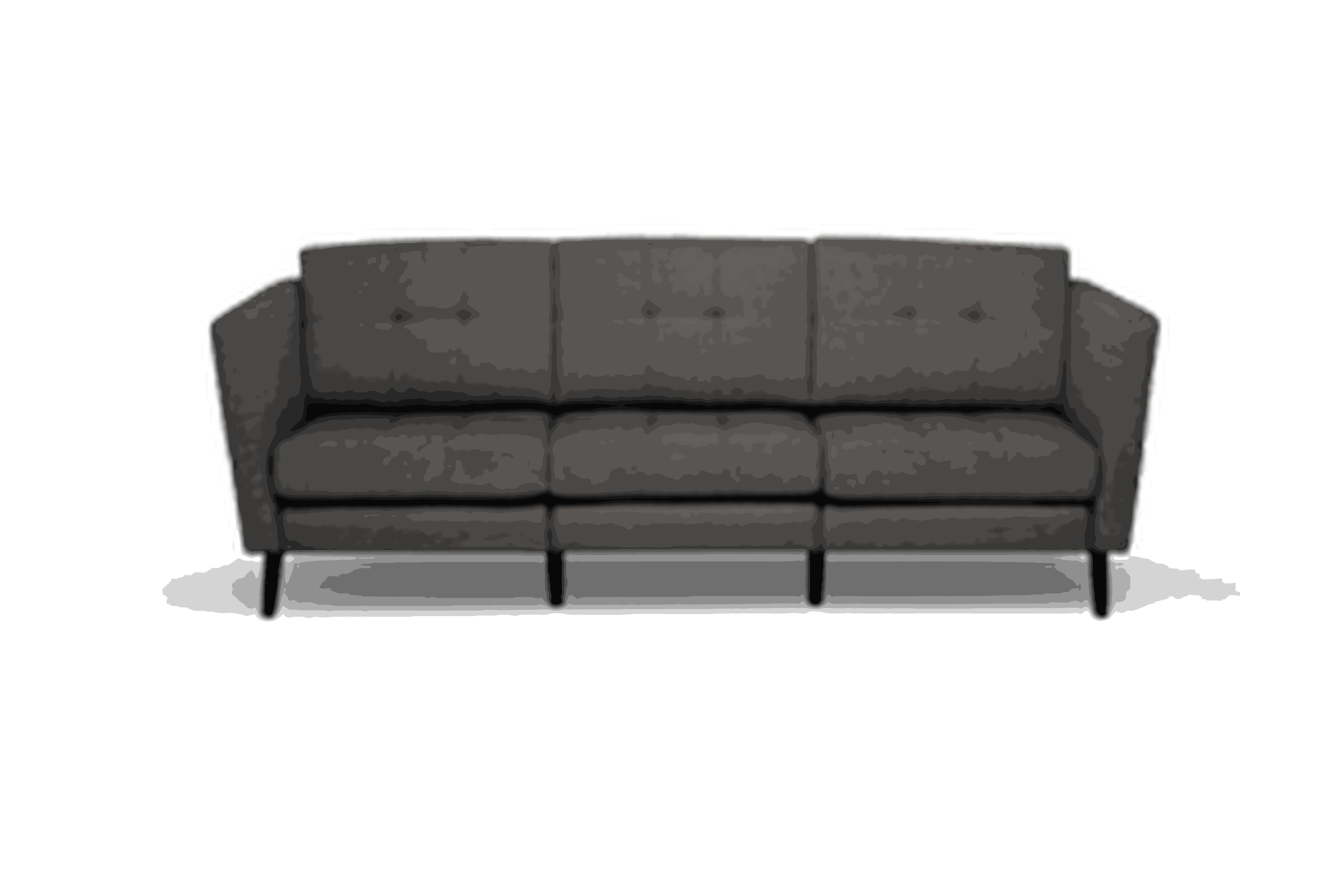 Burrow Sofa, Charcoal, 3 Seats, Low Arm with Walnut Leg - Burrow