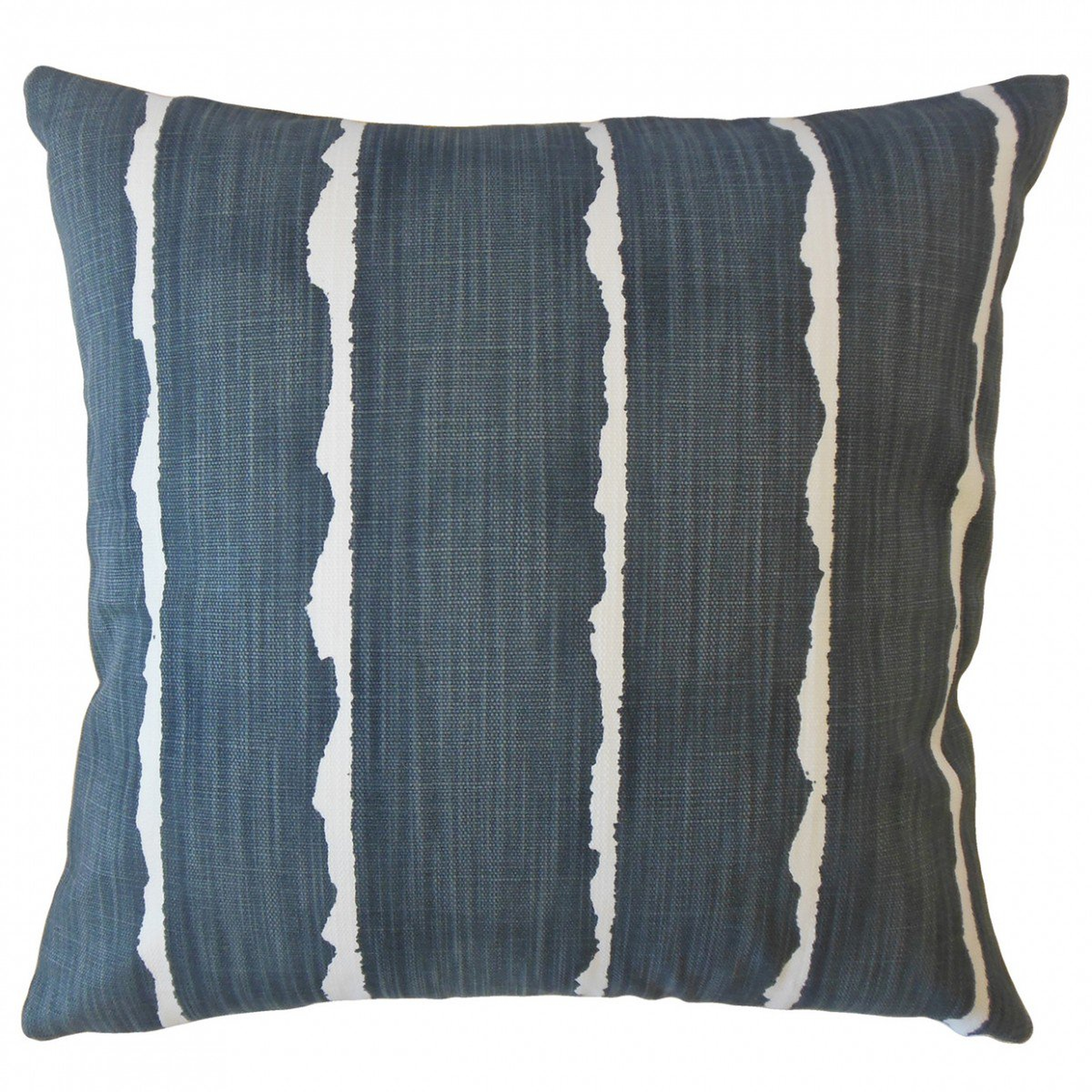 Panya Striped Pillow Carbon 18x18" w down insert - Linen & Seam