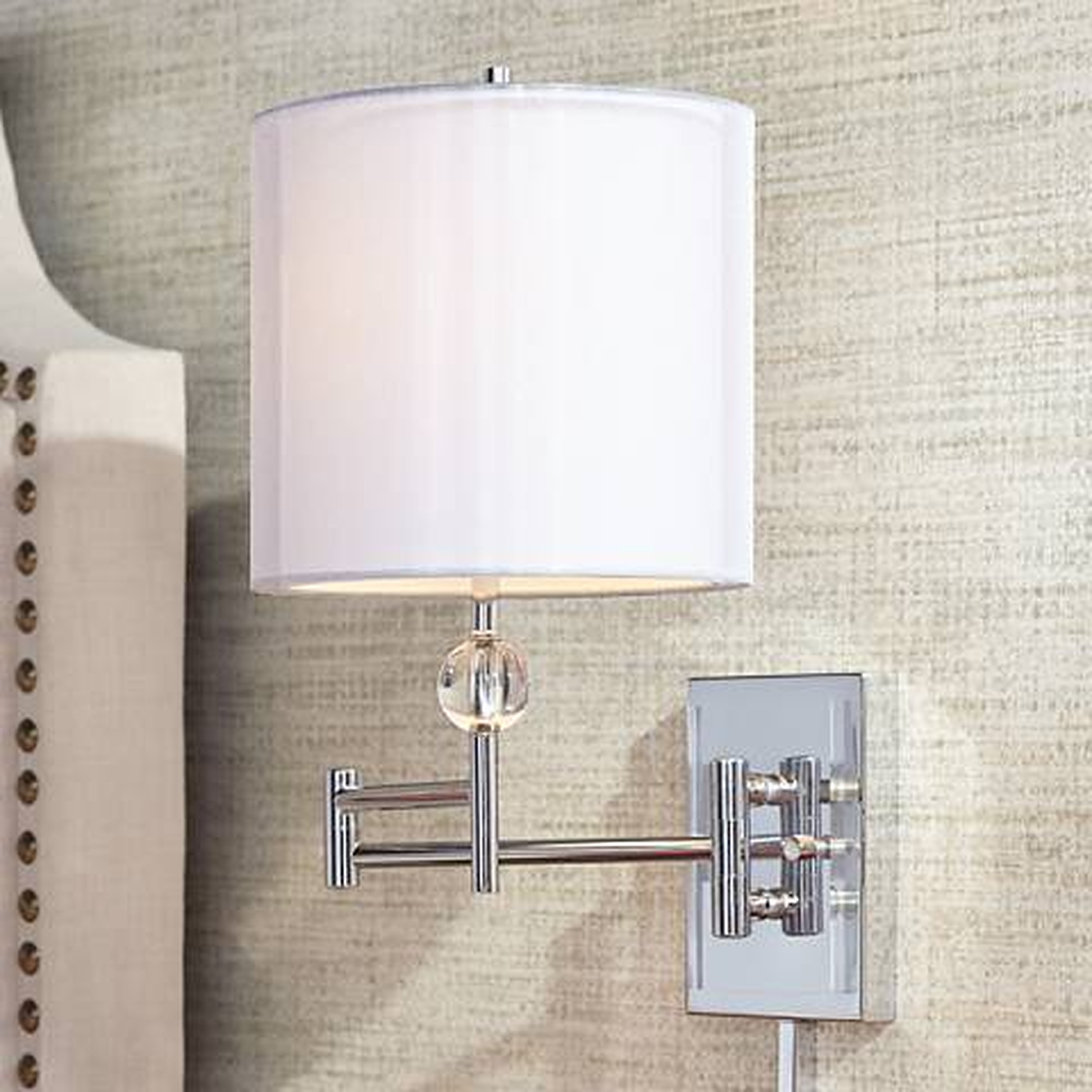 Kohle Chrome and Acrylic Ball Swing Arm Wall Lamp - Lamps Plus