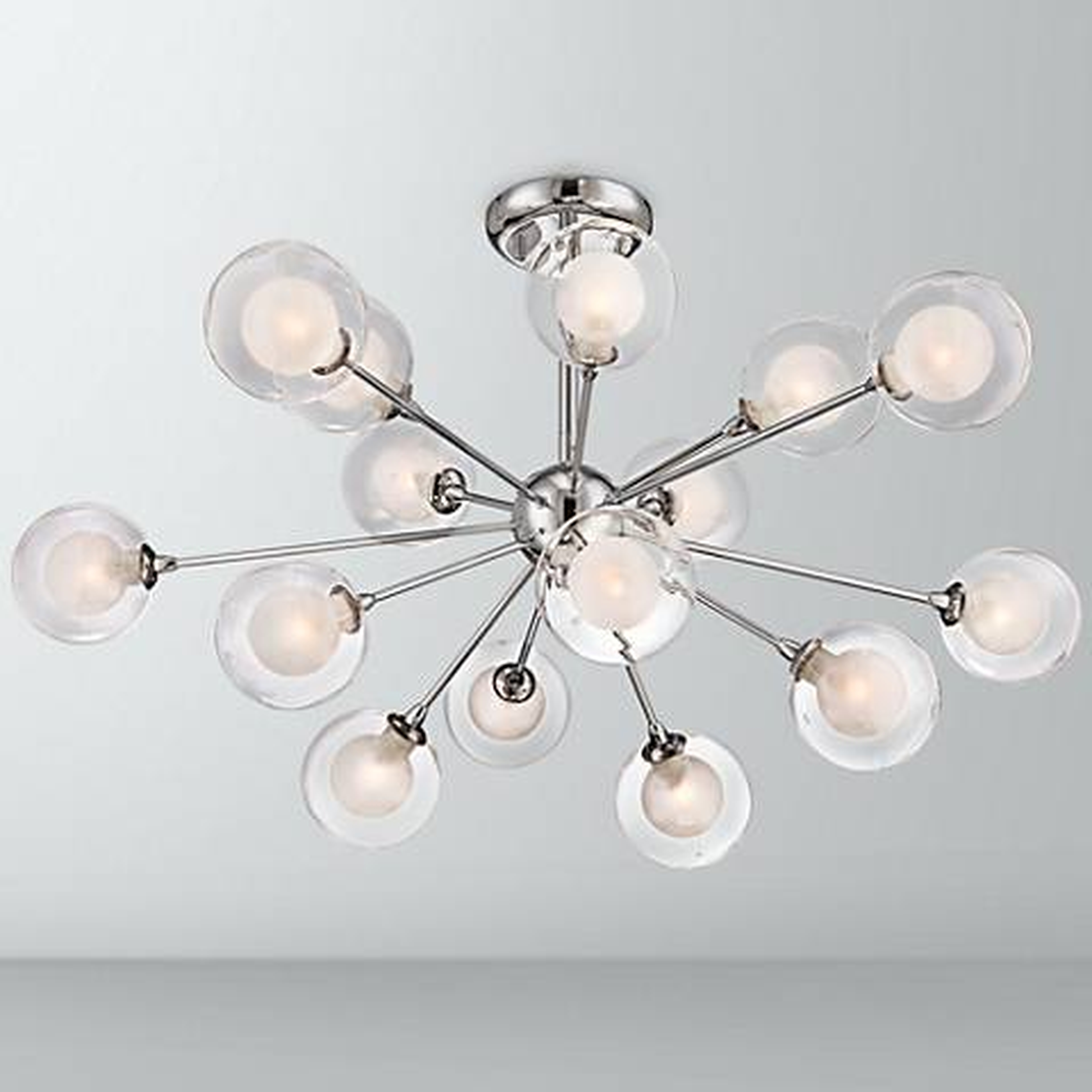 Possini Euro Design Nimbus 15-Light Glass Chrome LED Sputnik Ceiling Light - Lamps Plus