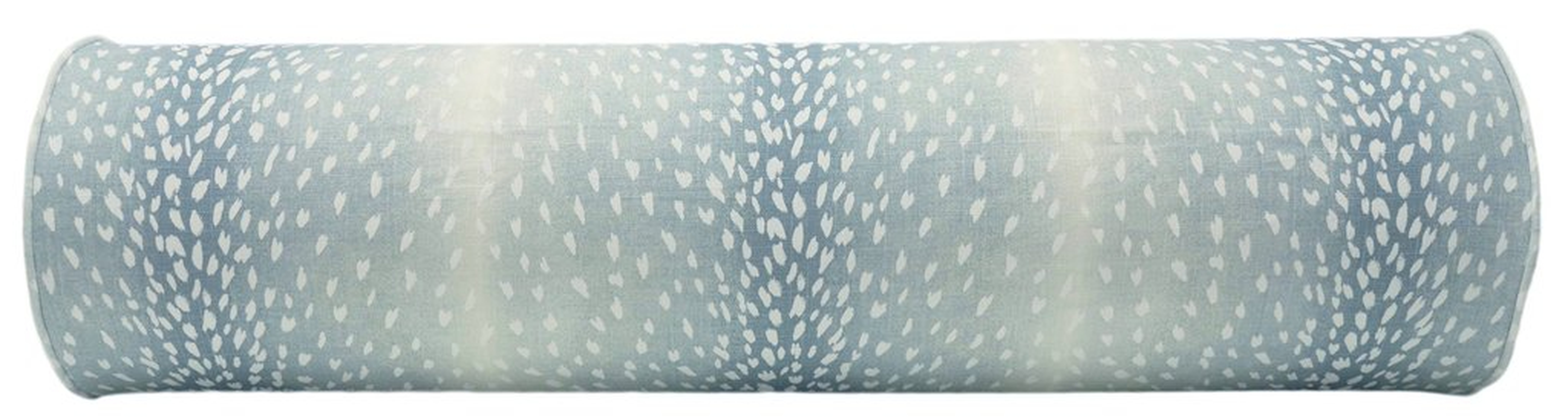 Antelope Linen Print // Spa Blue King Bolster Pillow - Little Design Company