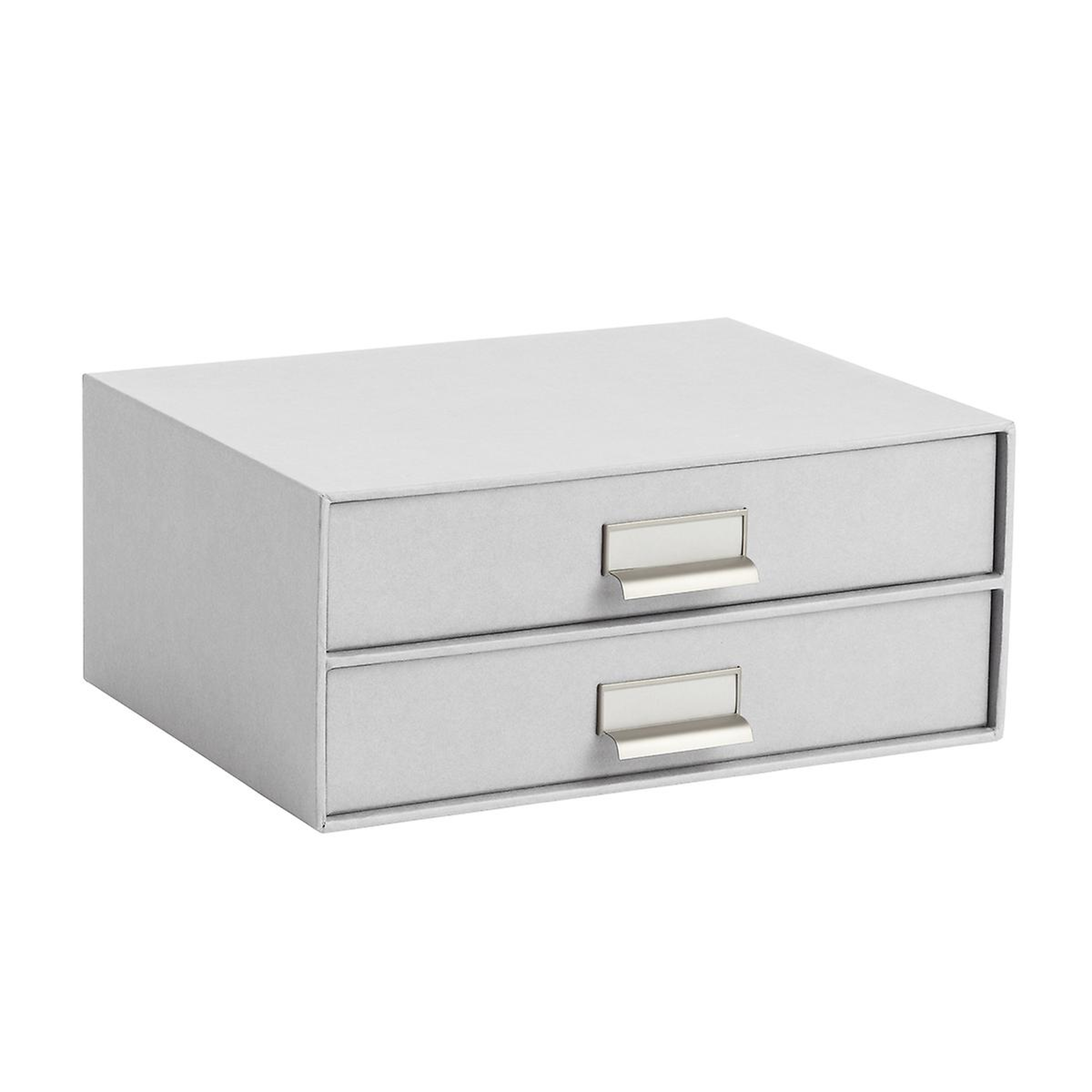 Bigso Light Grey Stockholm Paper Drawers - containerstore.com