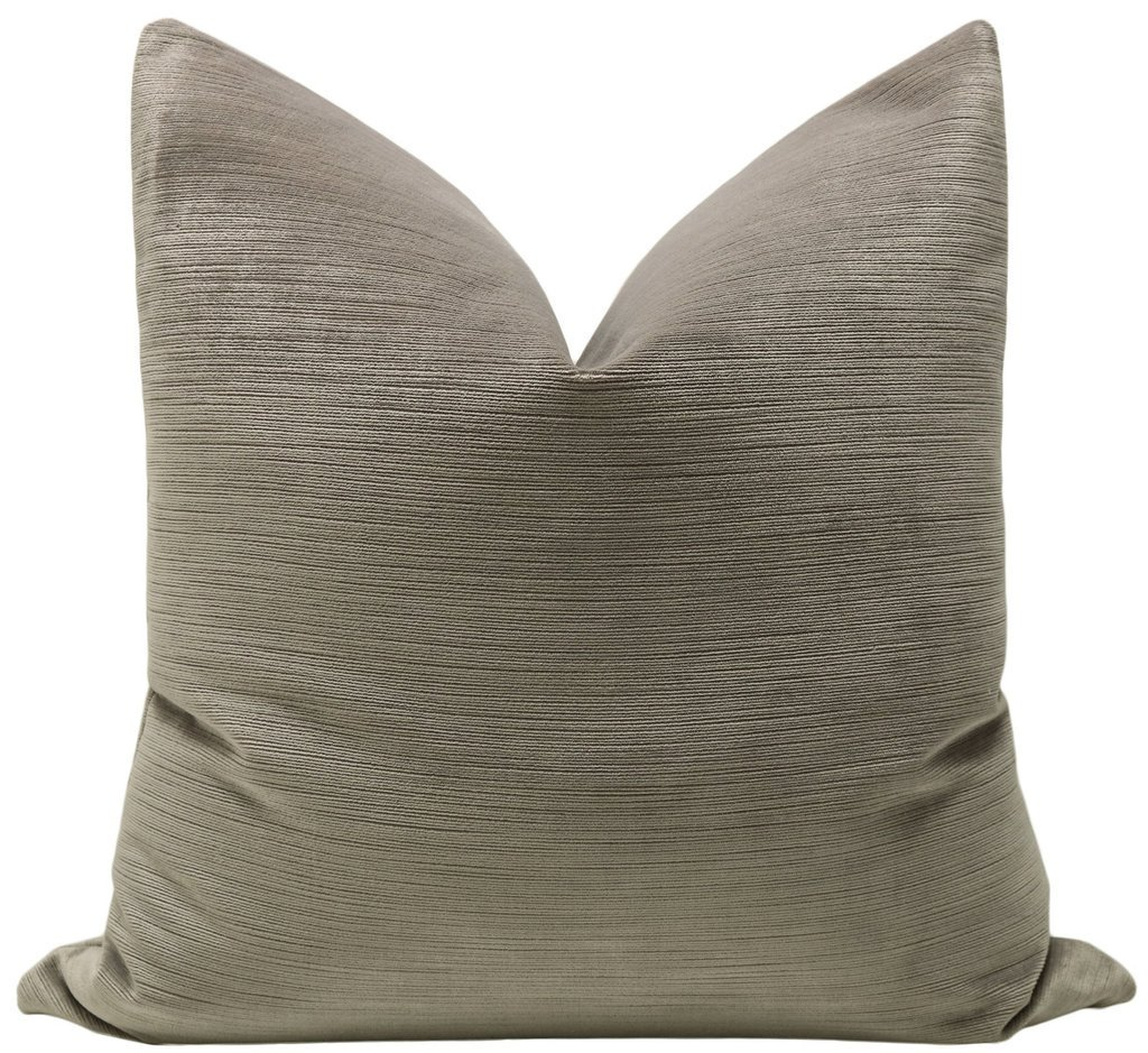 Strie Velvet Pillow Cover, Gray - Little Design Company