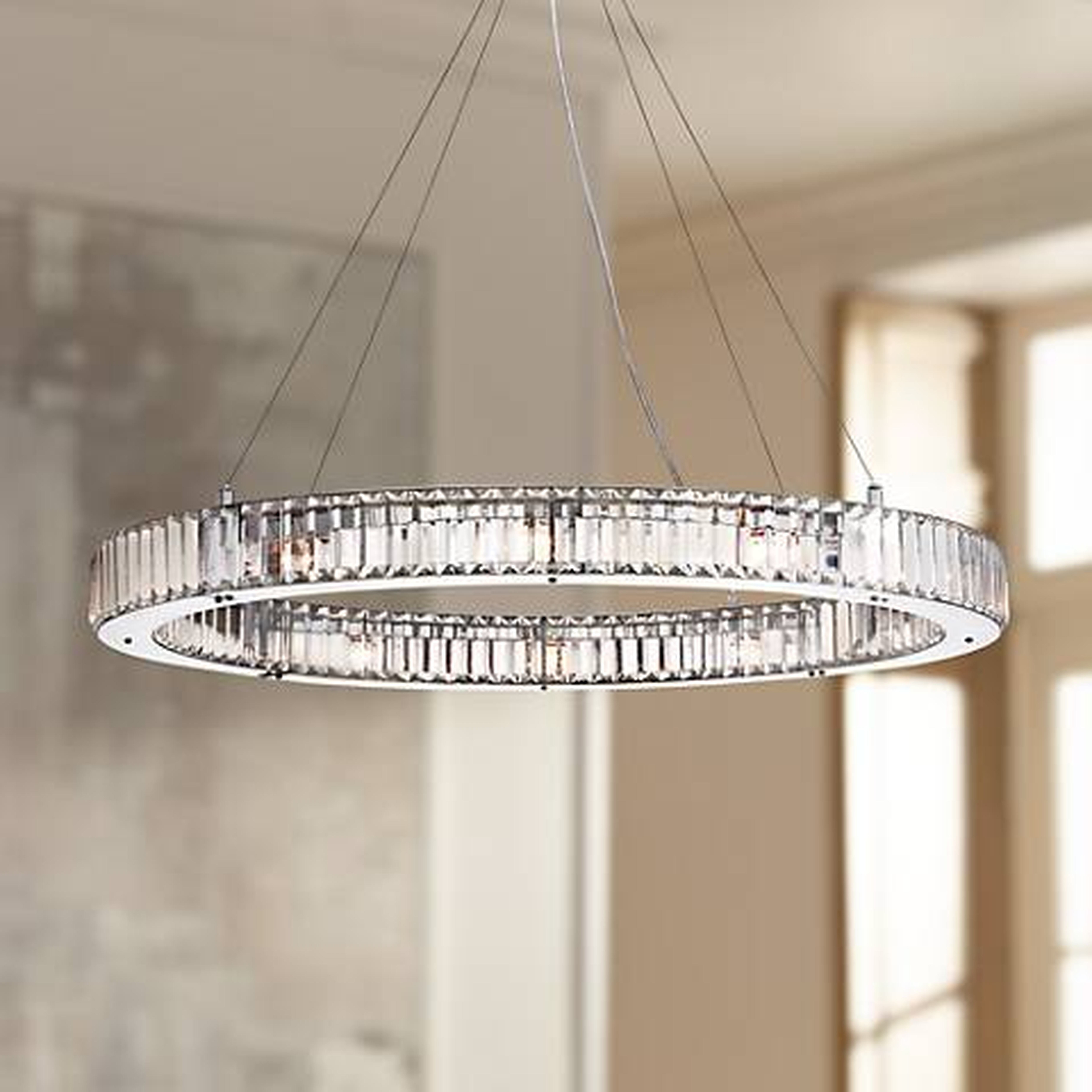 Possini Euro Mulina 35 1/2" Wide Crystal Glass Pendant Light - Lamps Plus
