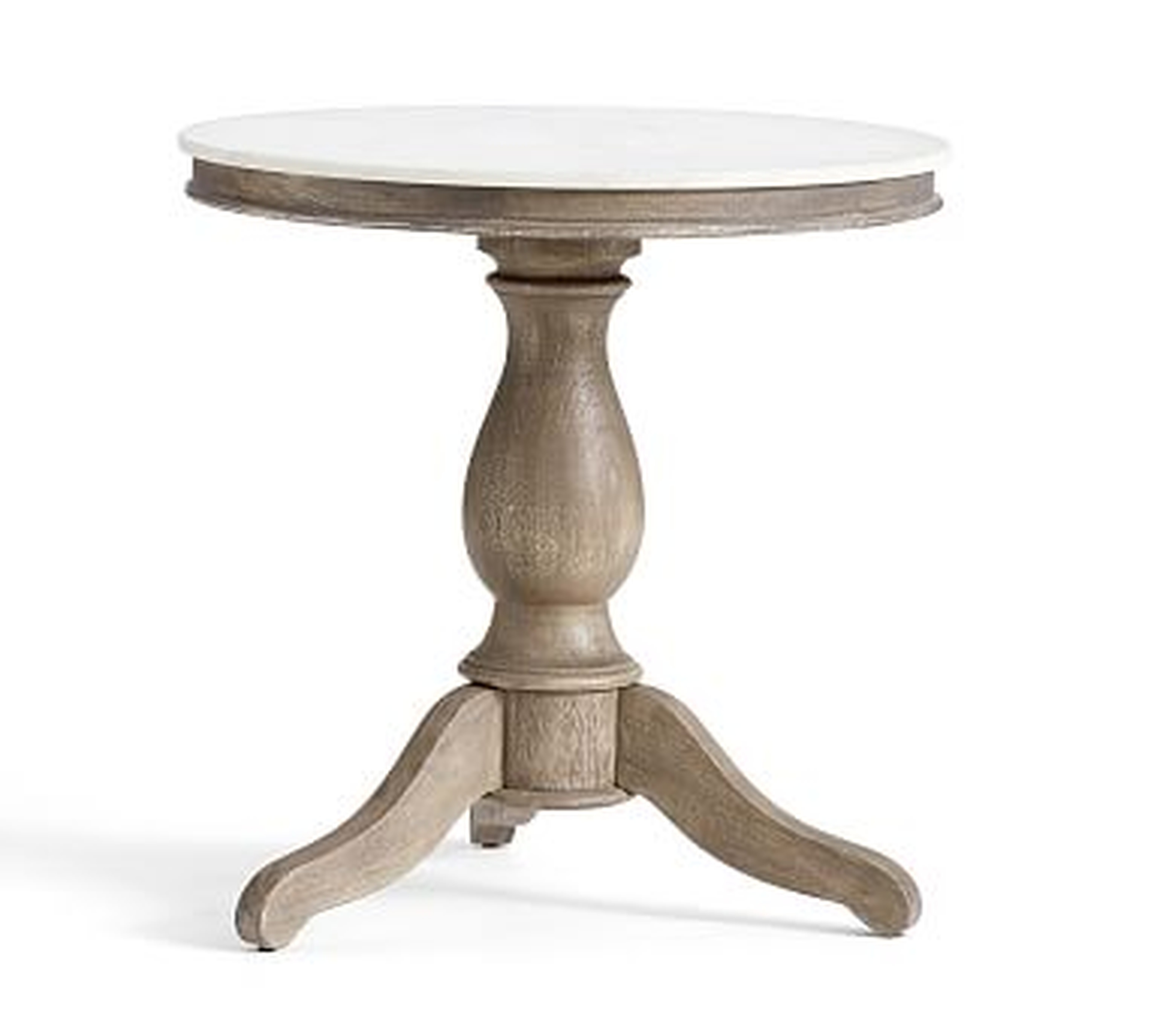 Alexandra Round Marble End Table, Gray Wash - Pottery Barn