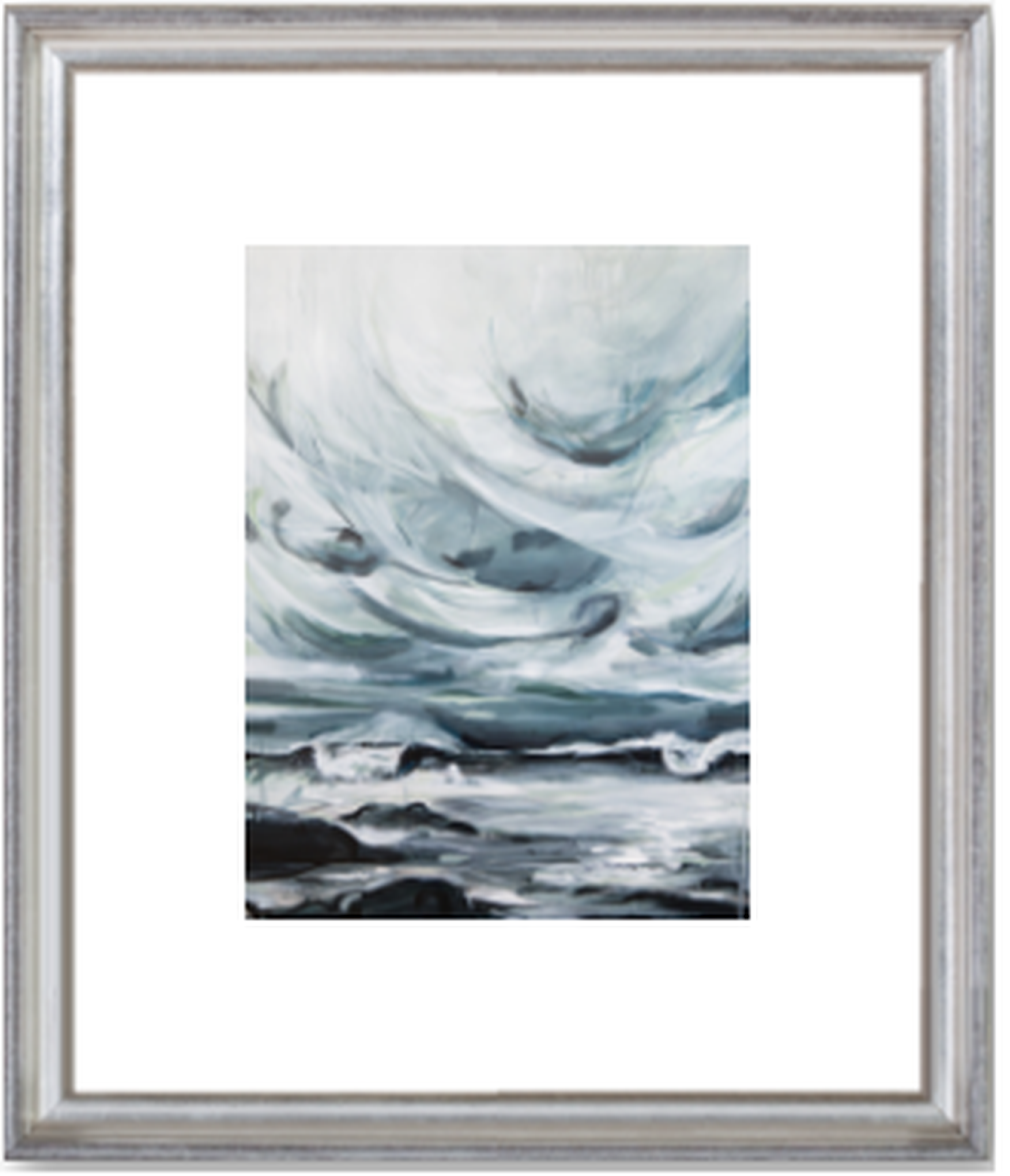 Stormy Skies - 16" x 20" - Silver Leaf Frame with Mat - Artfully Walls
