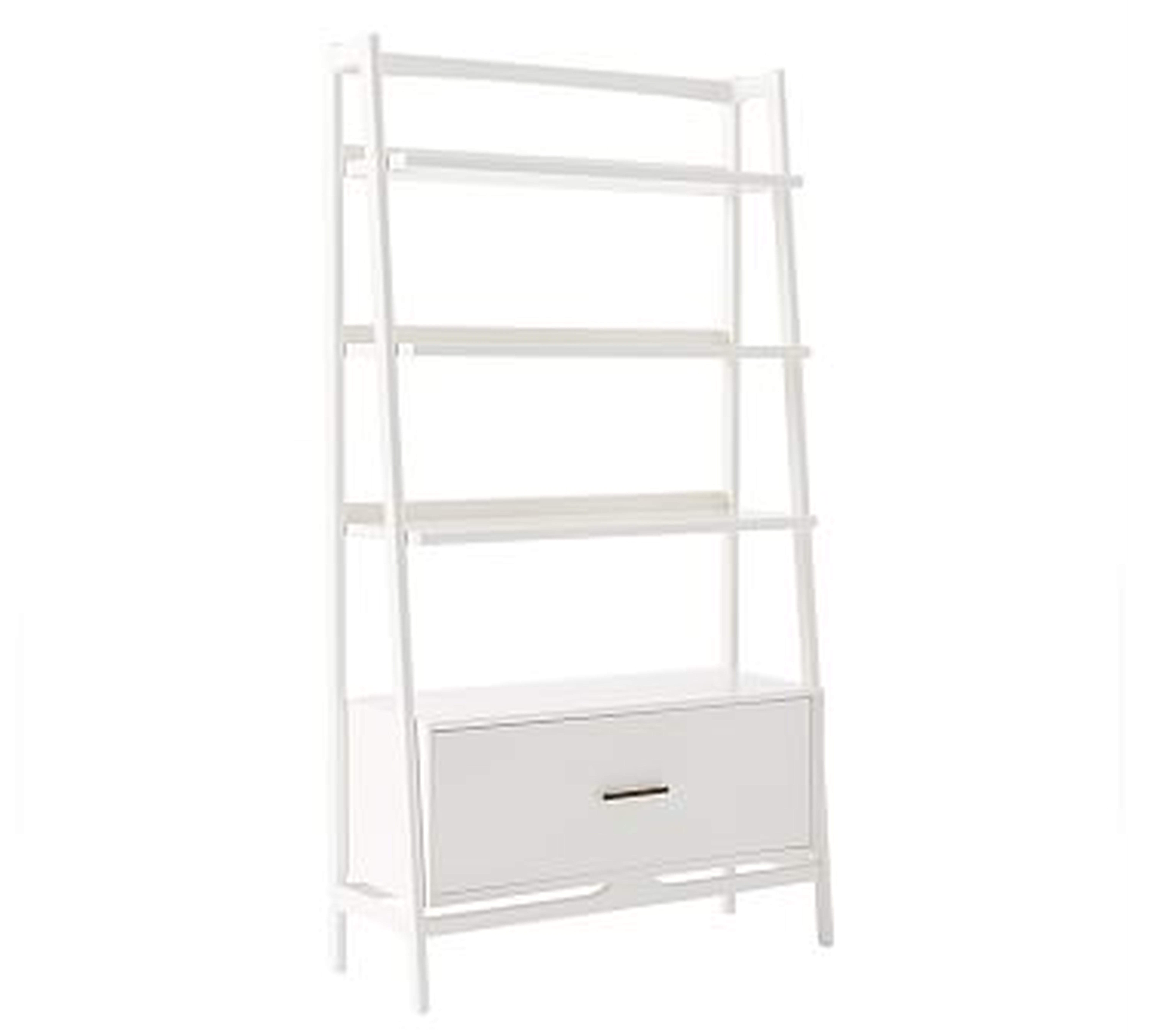 west elm x pbk Mid-Century Wide Tower Bookcase, White - Pottery Barn Kids